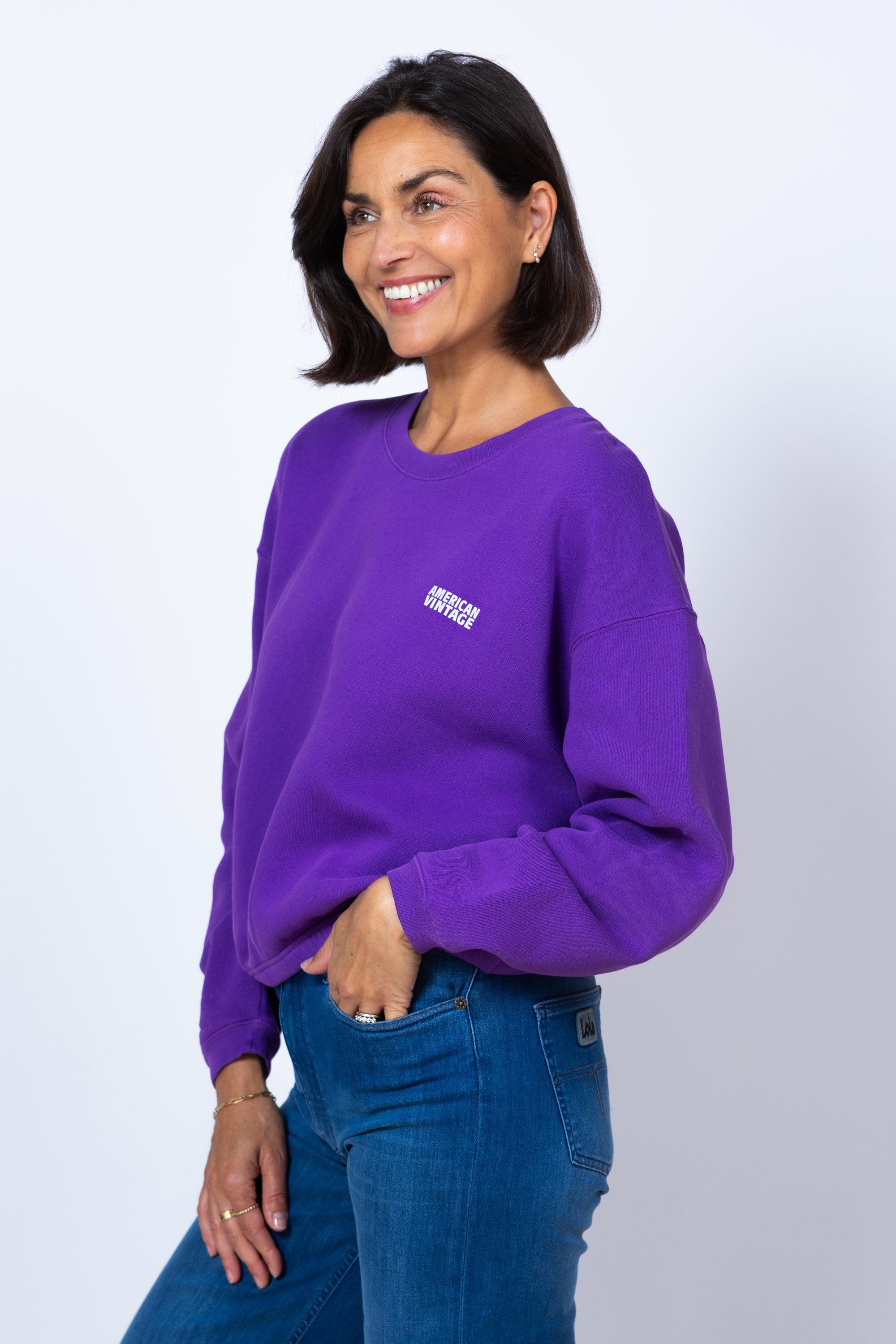 Sweater met ronde hals - Paars