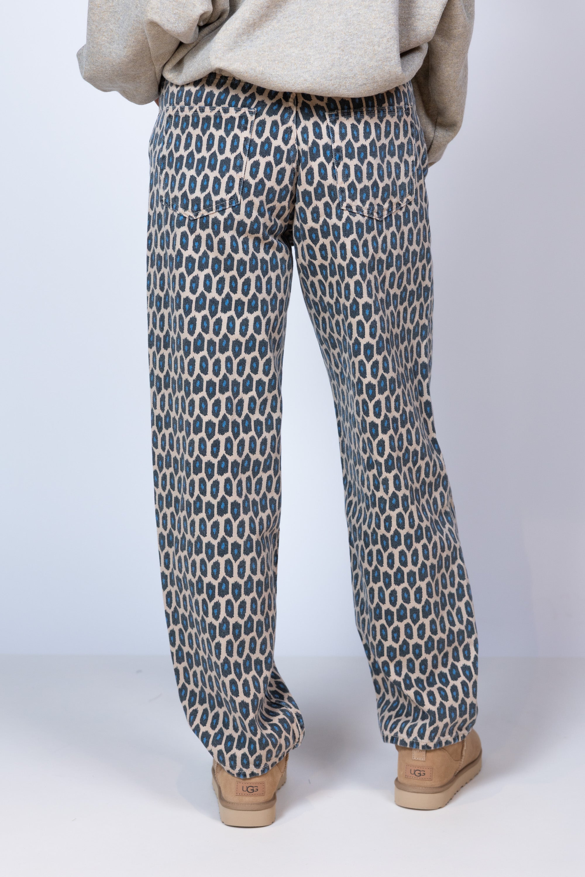 Broek met print - Grijsdenim