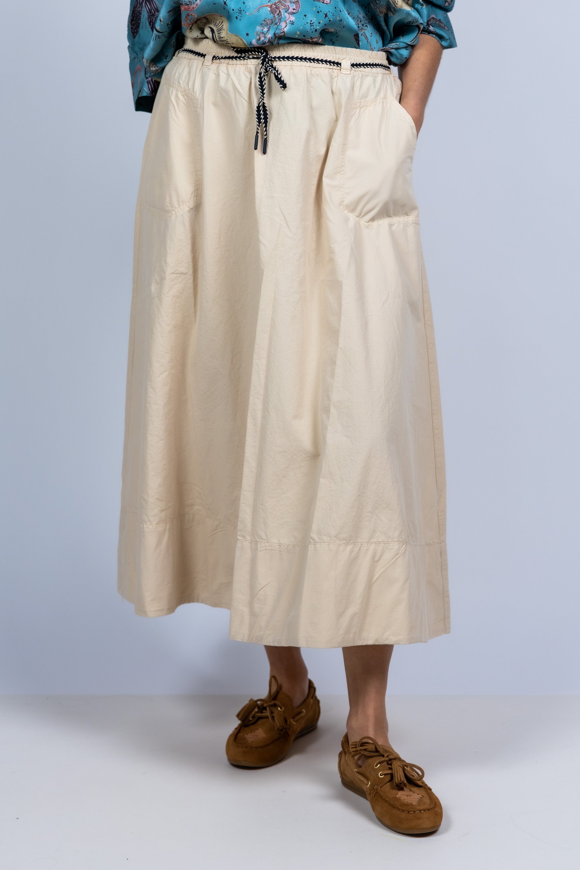 Rok met koord - Beige