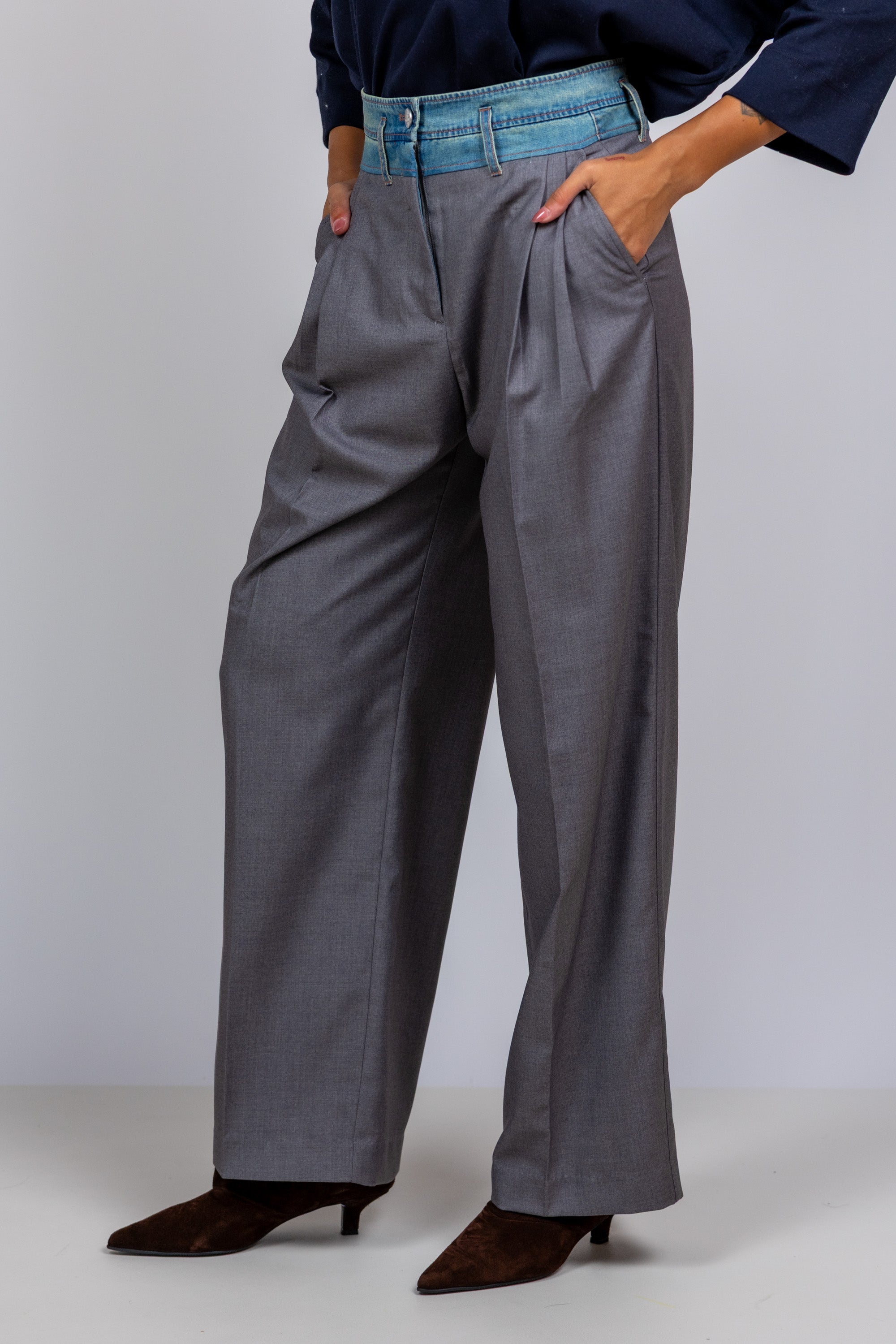 Wijde pantalon - Lichtgrijs