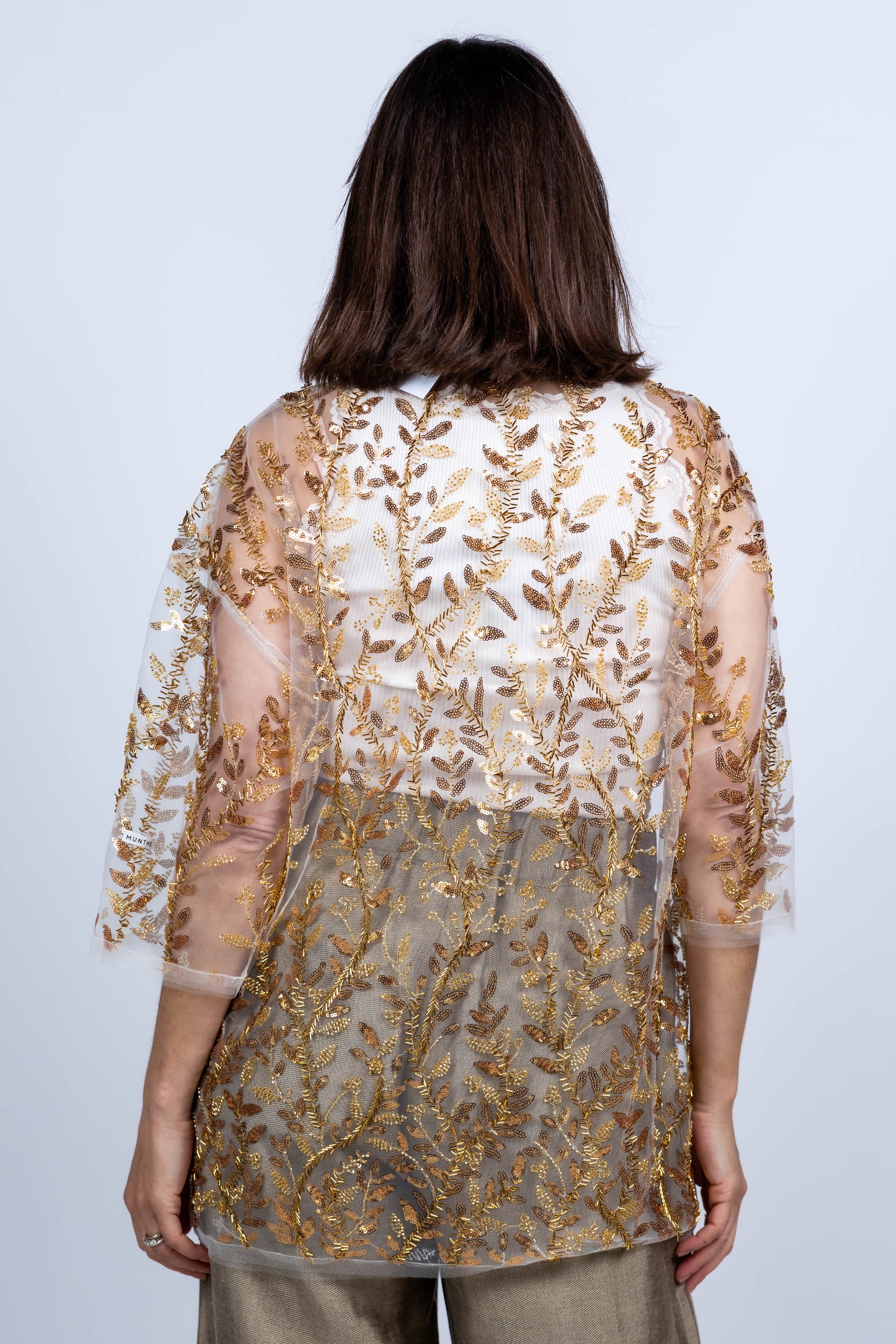 blouse met pailletten - Goud