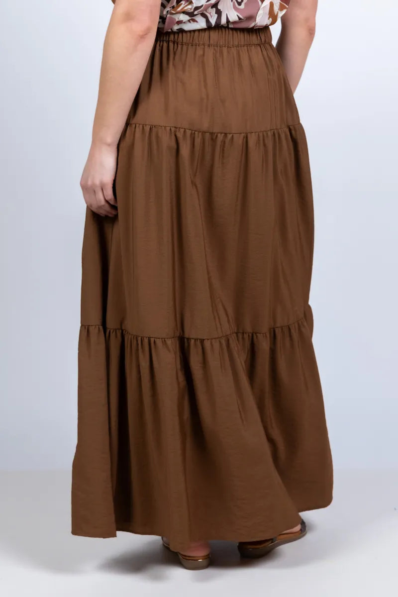 MARELLA MARELLA CIOCCA Rok met volant - Cognac