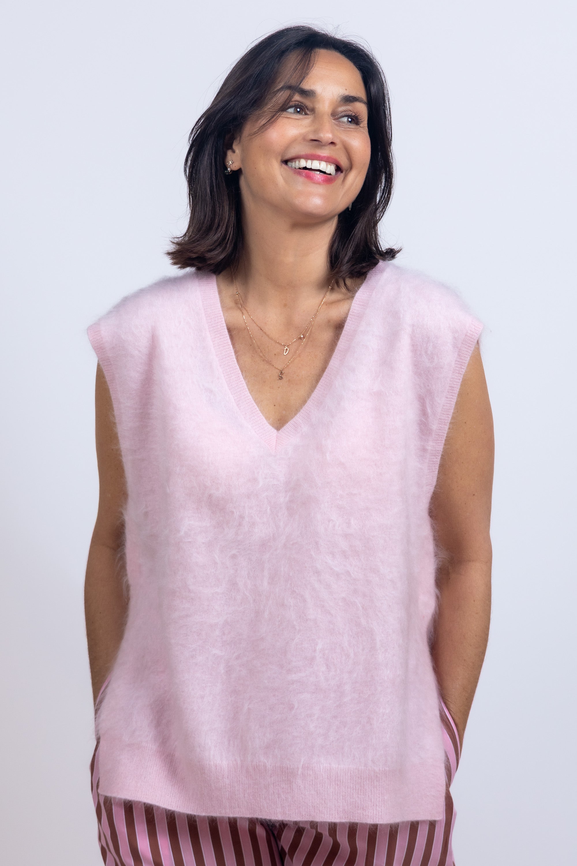 Gebreide spencer - Roze