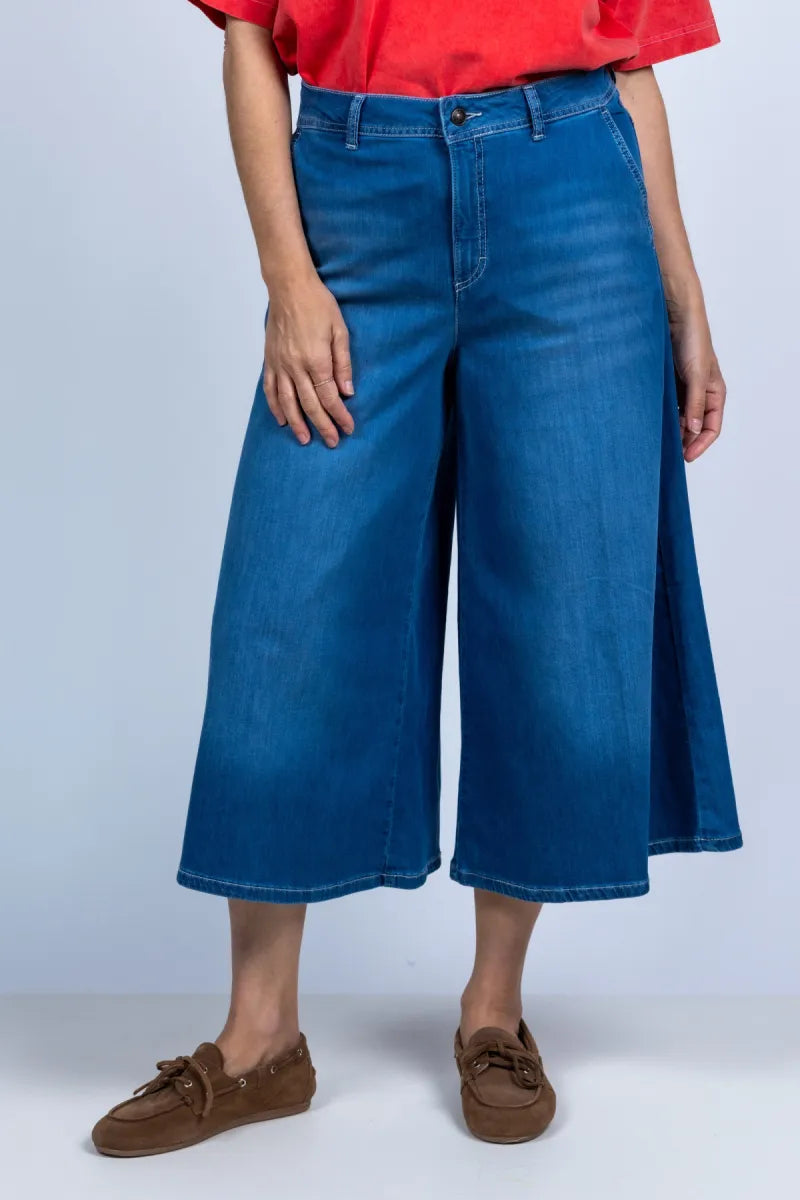 MAC MAC 0325 Wijde denim culotte - Licht jeans