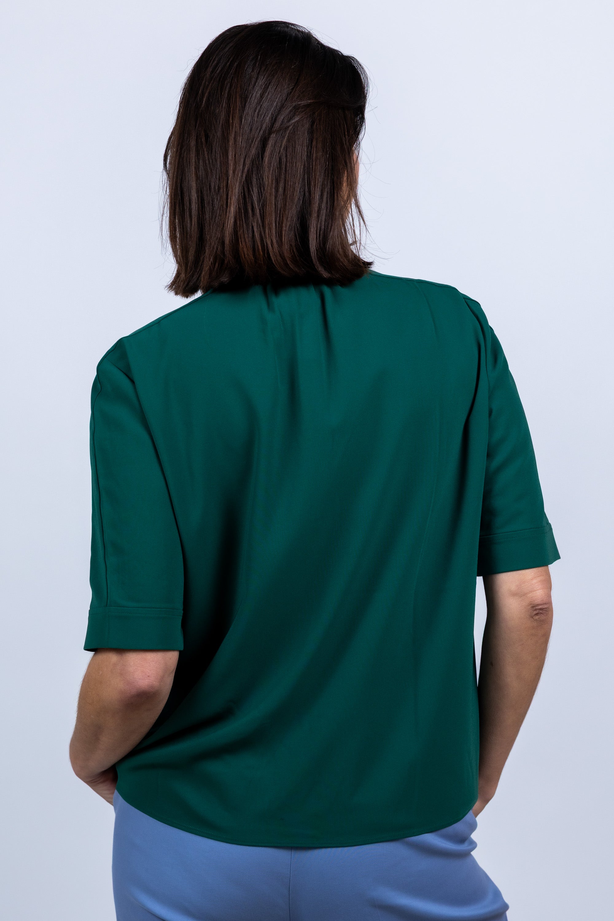 Blouse met korte mouwen - Flessegroen