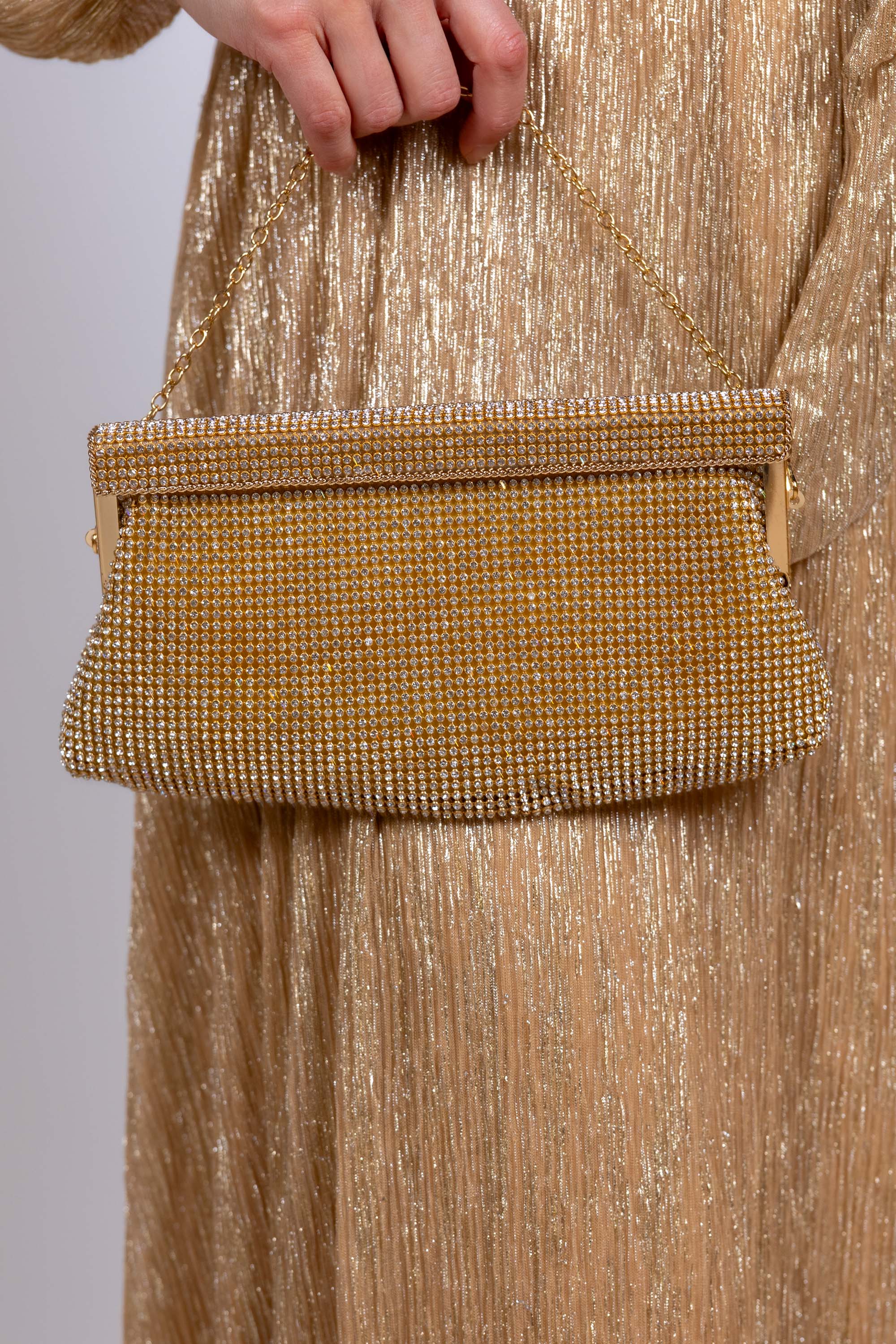 Clutch met strass - Goud