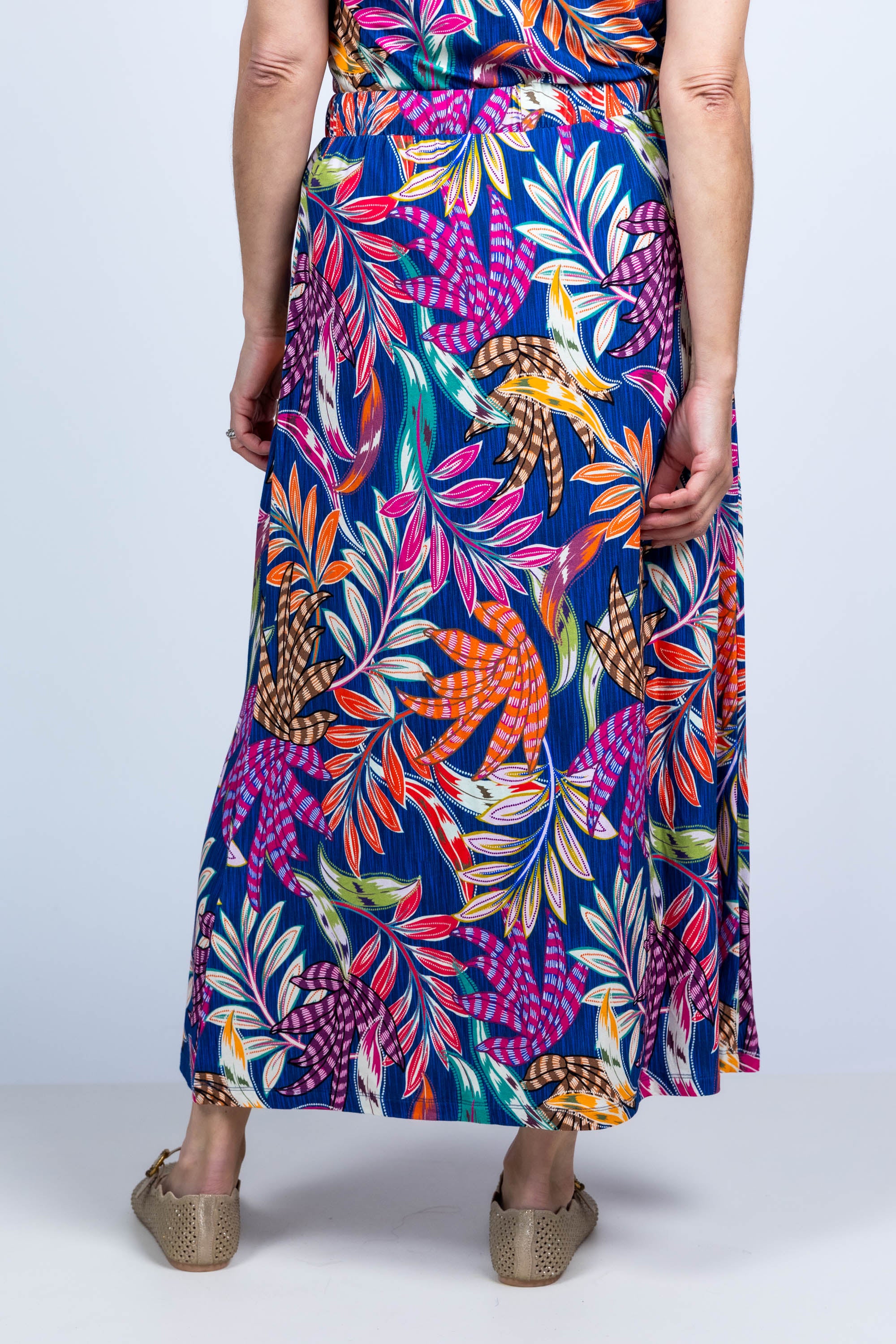 Rok met print - Kobaltblauw