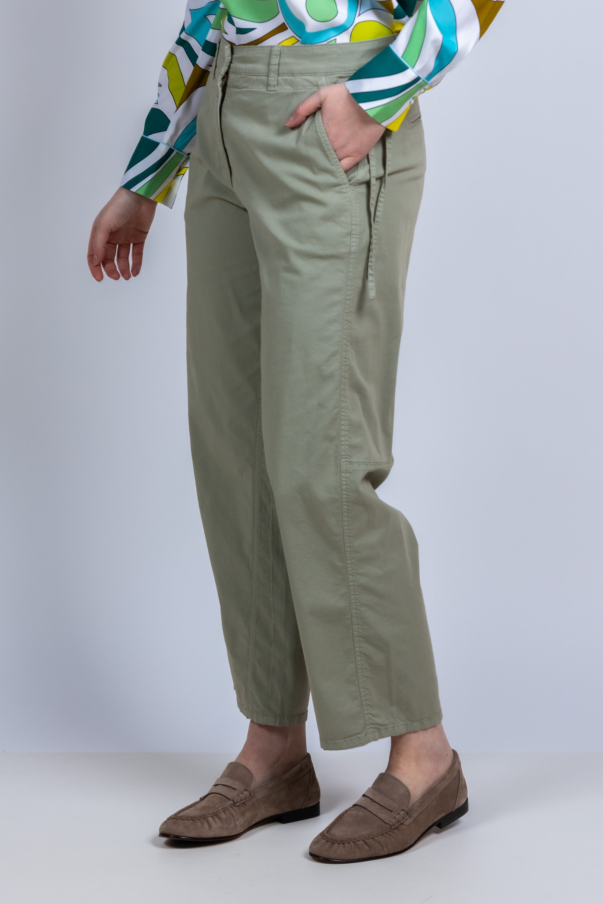 Broek met rechte pijpen - Khaki