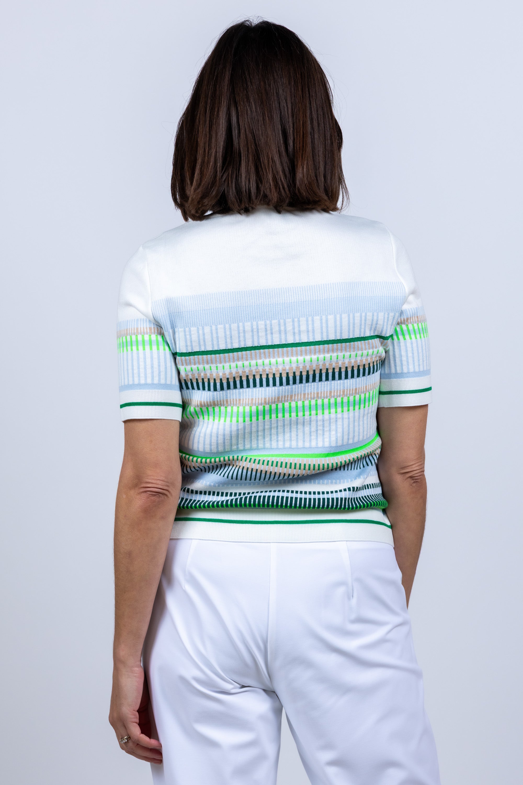 T-shirt met strepen - Wit