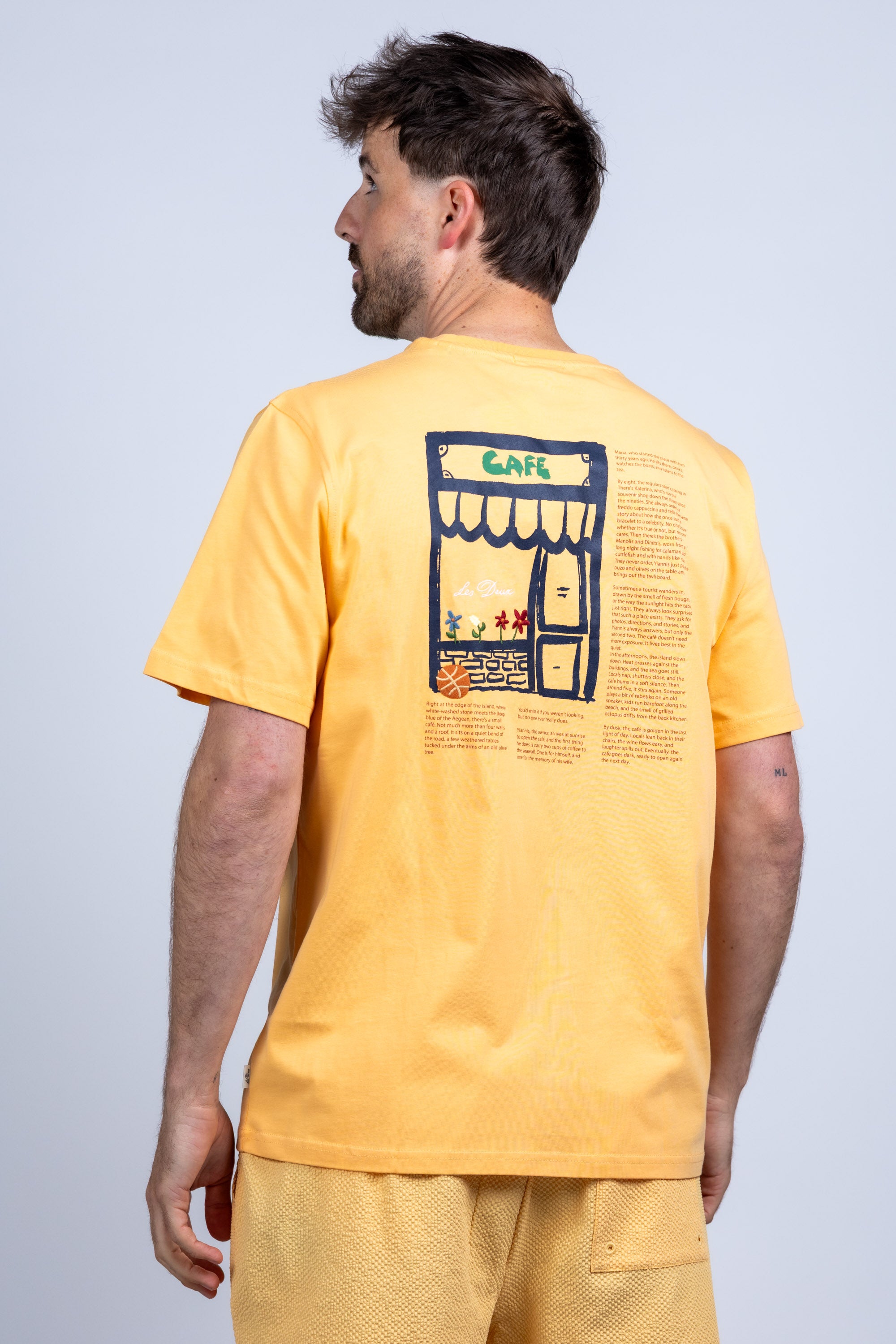 T-shirt met print - Pasteloranje