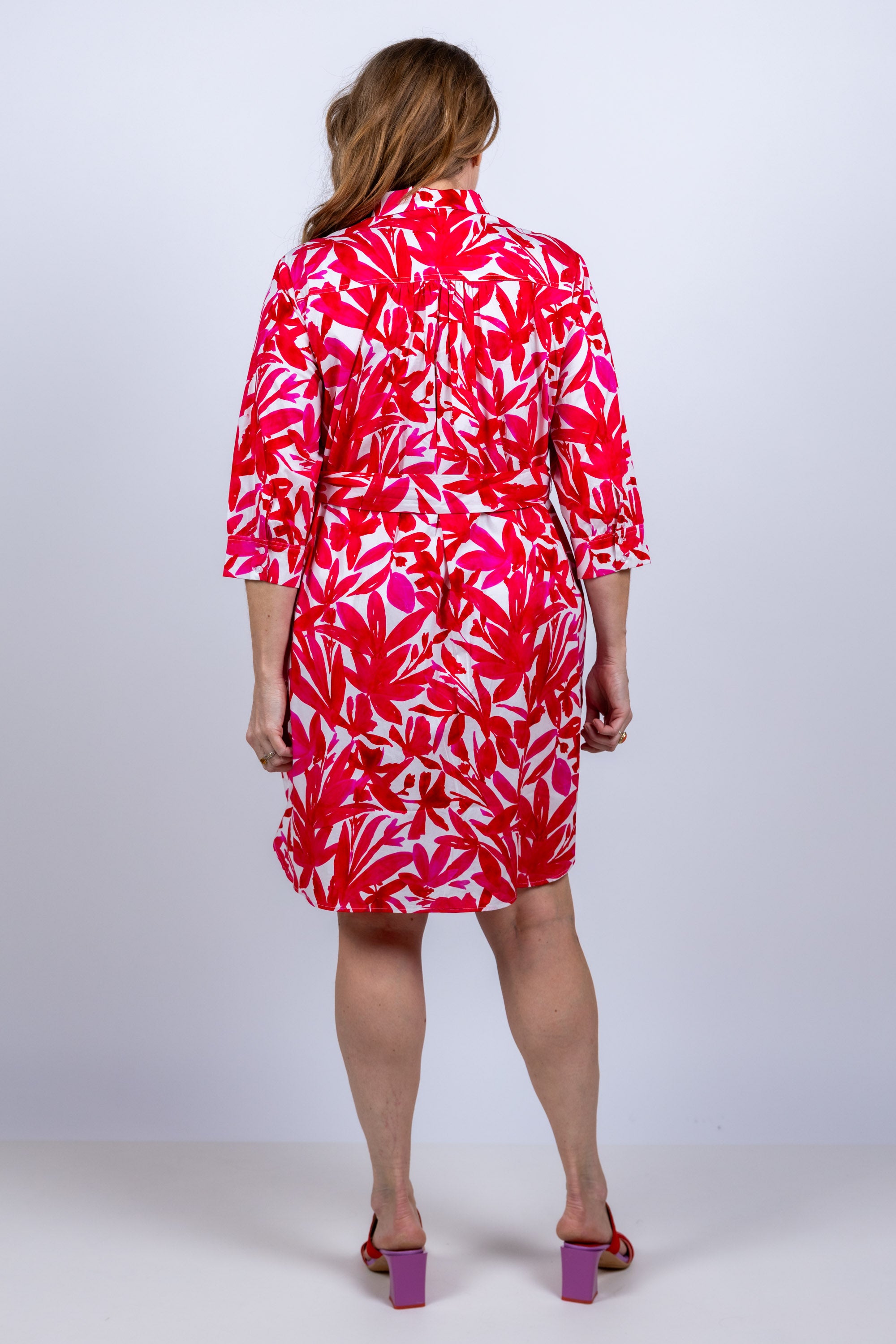 Jurk met knoopdetail - Pink/cyclaam