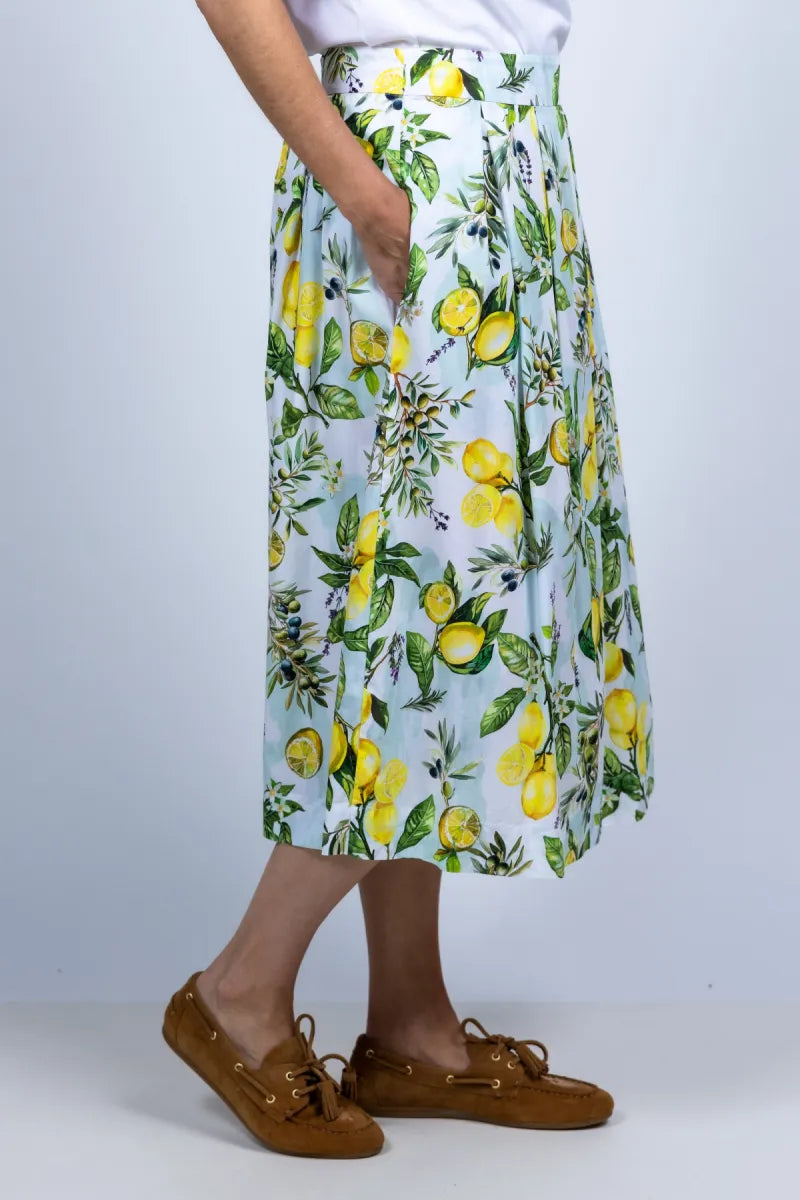 MARCCAIN COLLECTIE MARCCAIN COLLECTIE AA.71.01 W02 Rok met plooien - Wit