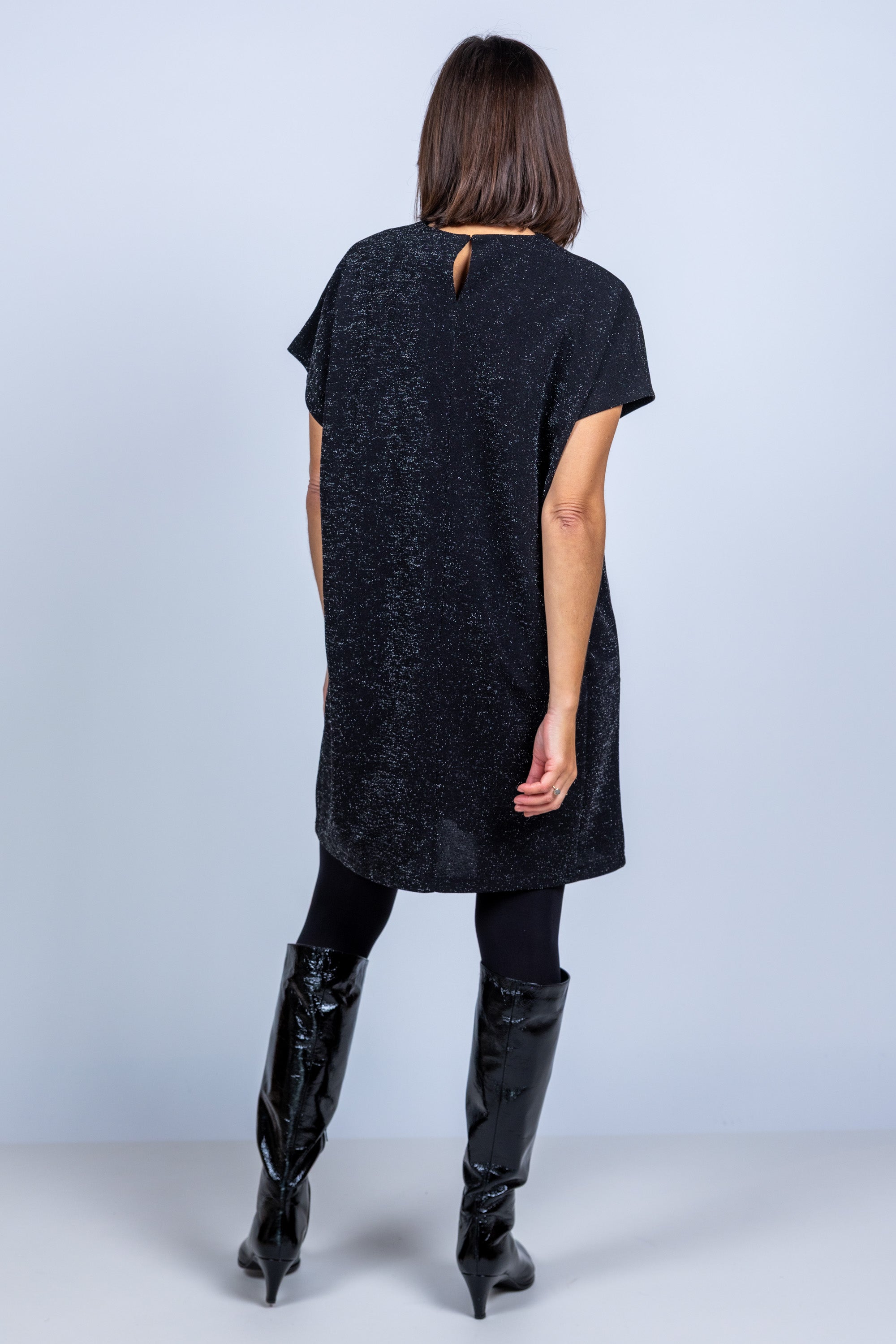 Jurk met korte mouwen - Zwart