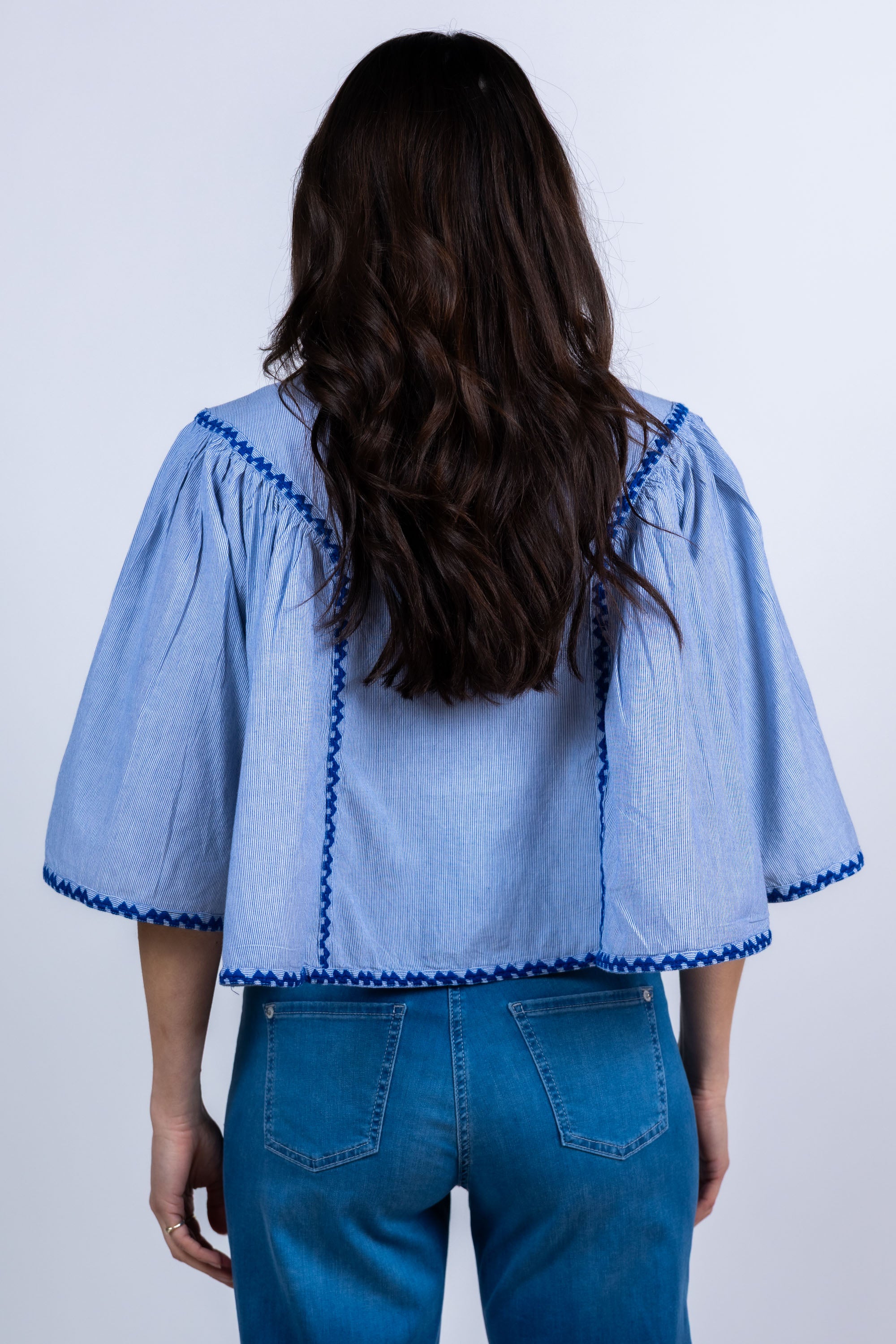Blouse met borduursel - French blue