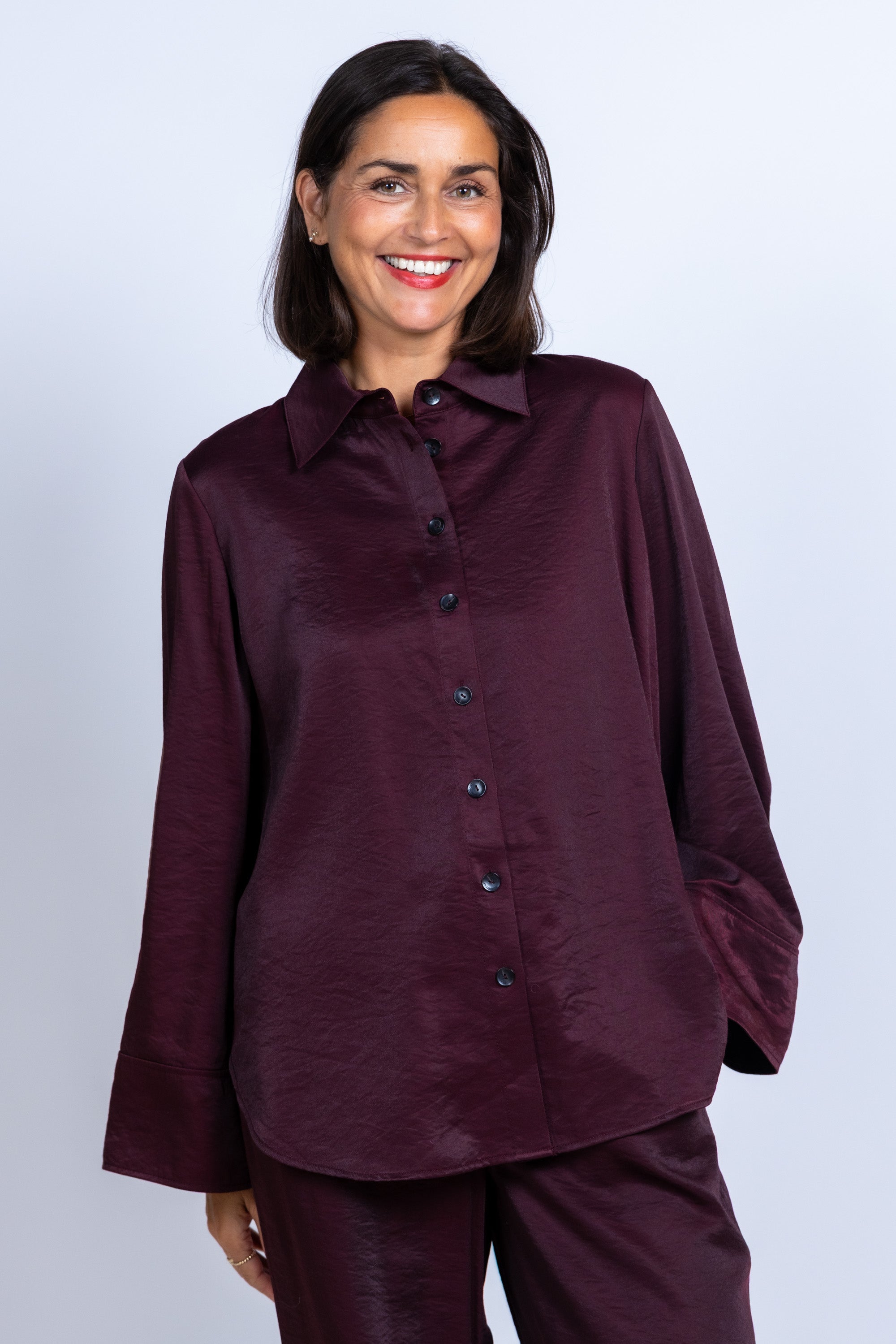 Blouse met knopen - Burgundy