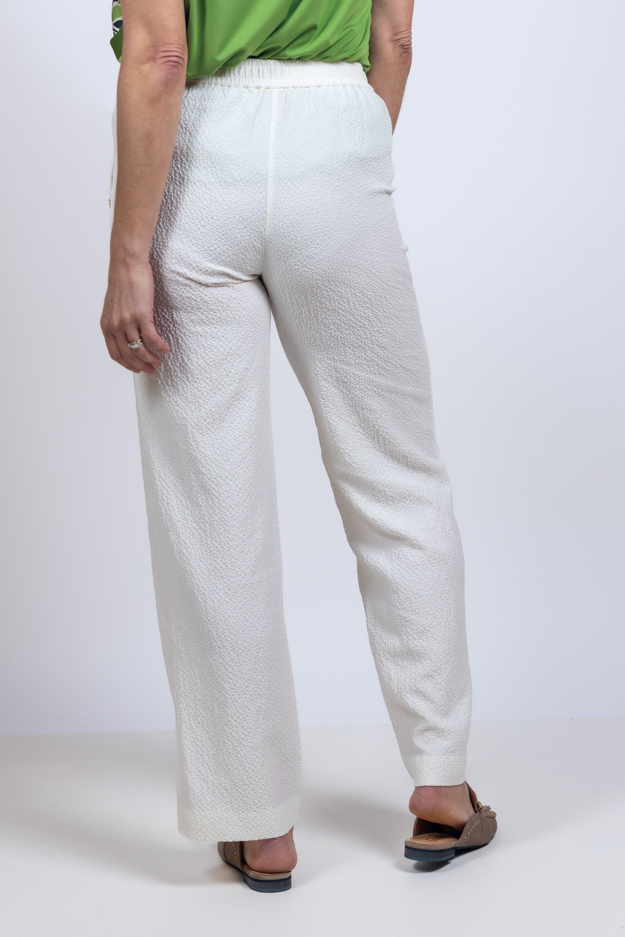 Broek met rechte pijpen - Ecru