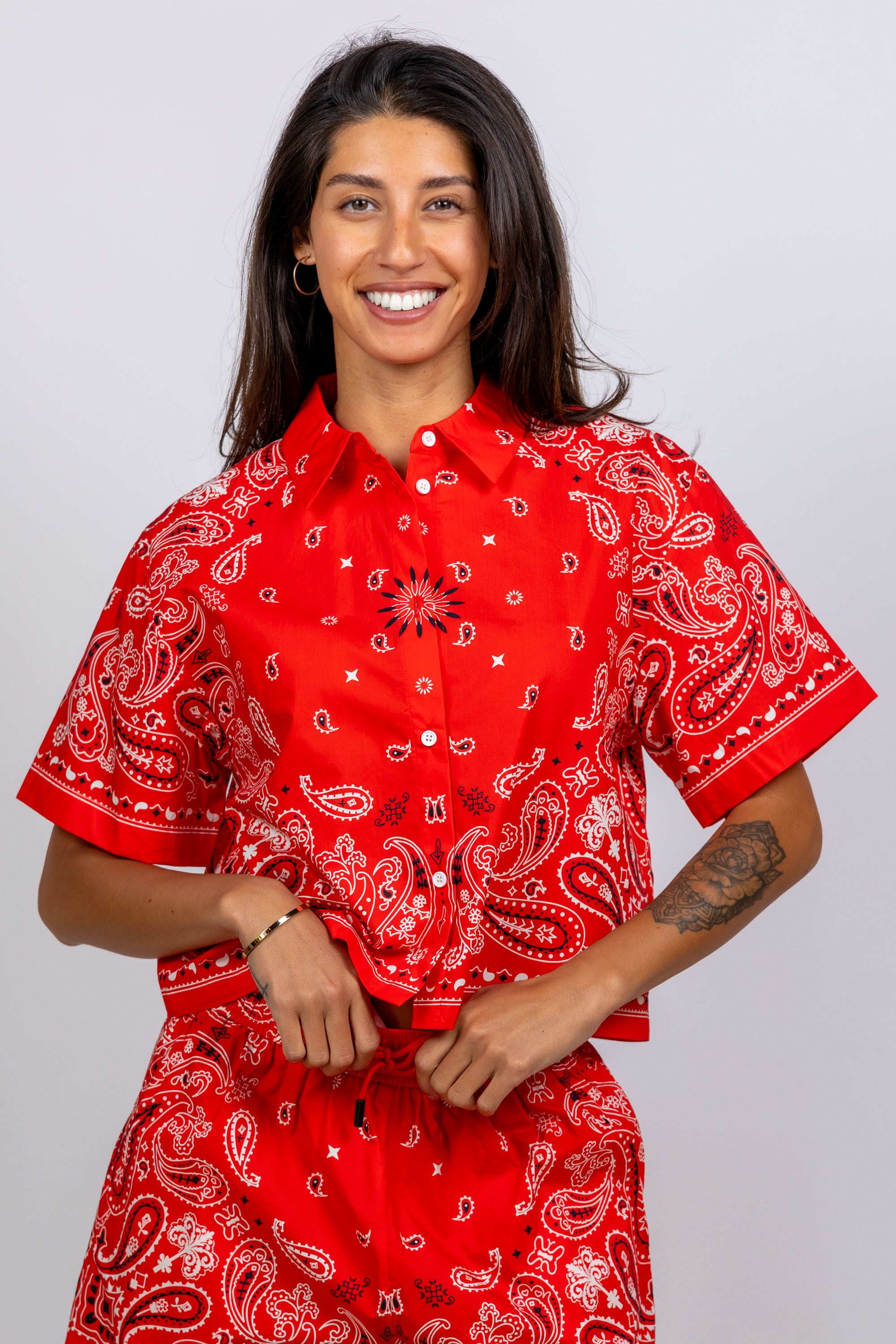 Blouse met print - Rood