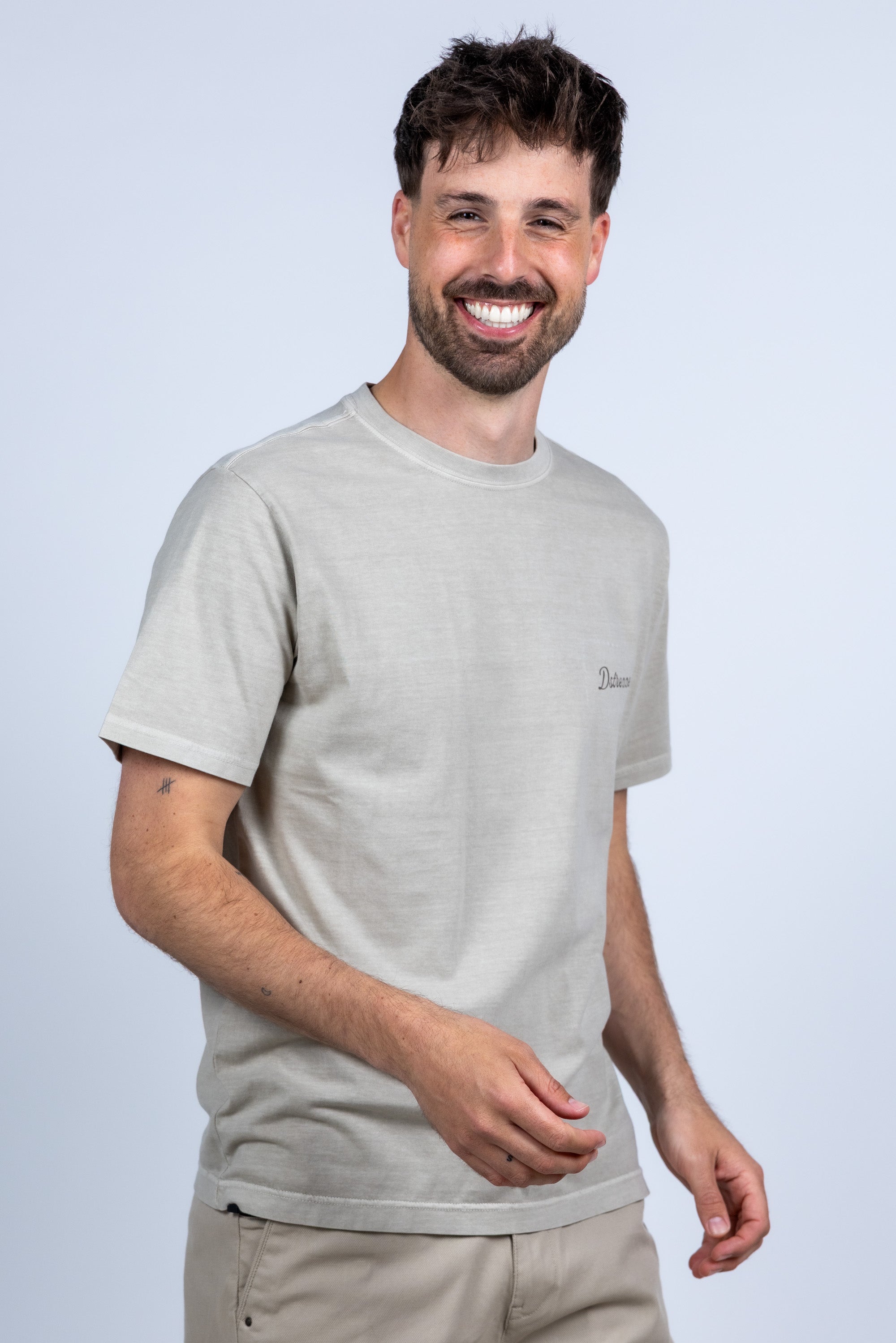 T-shirt met tekst - Licht taupe