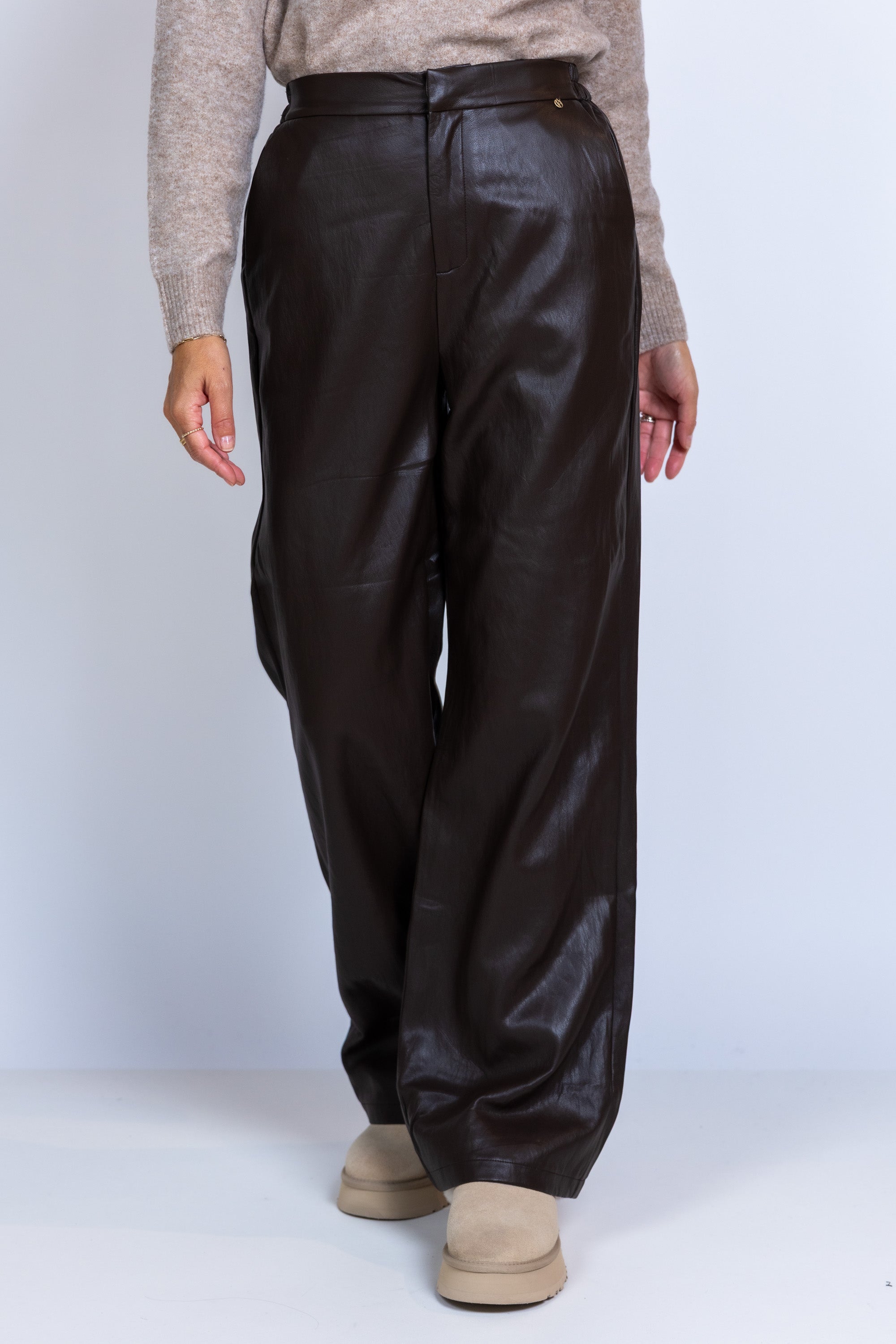 Broek met rechte pijpen - Bruin