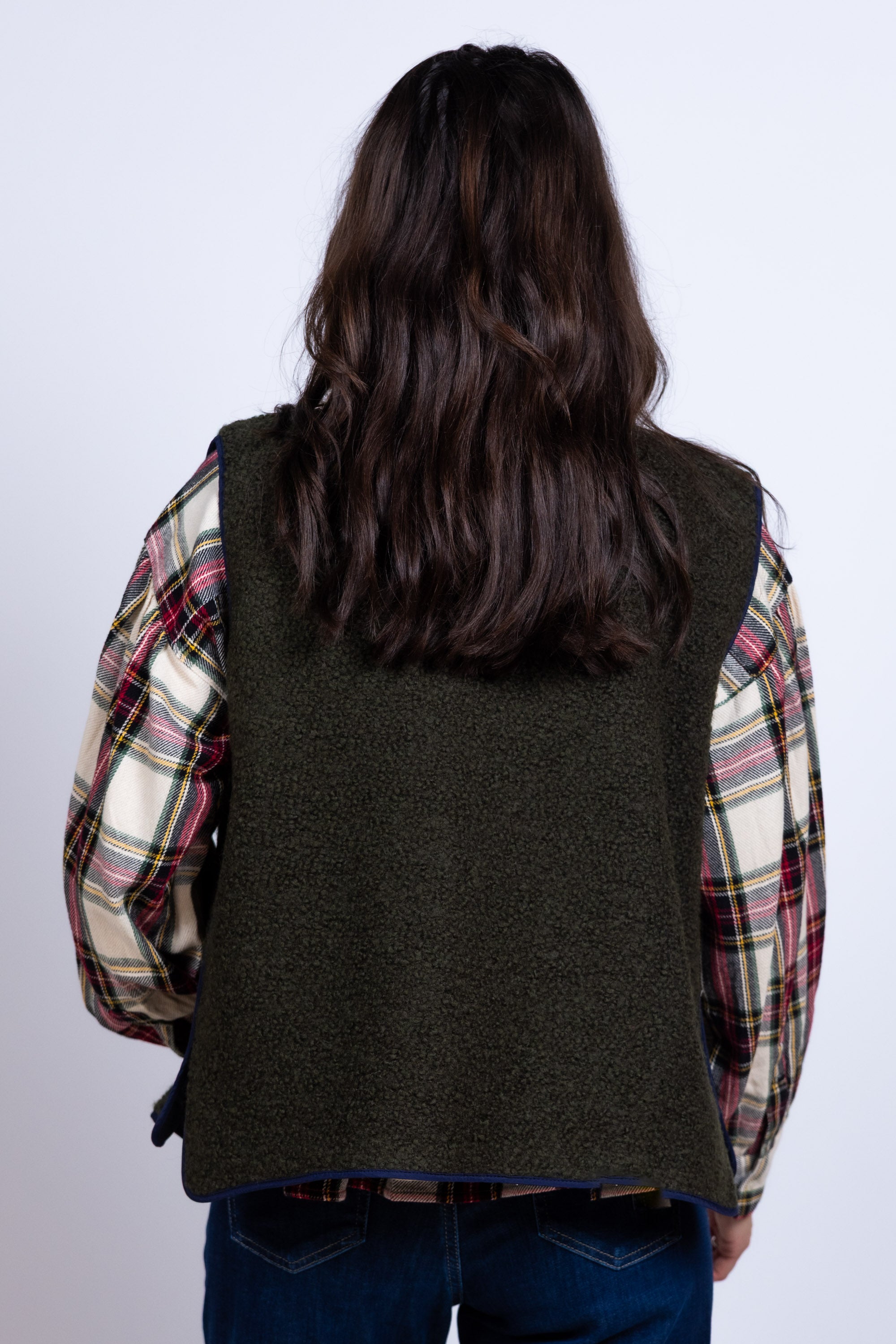 Gilet met knopen - Olijfgroen