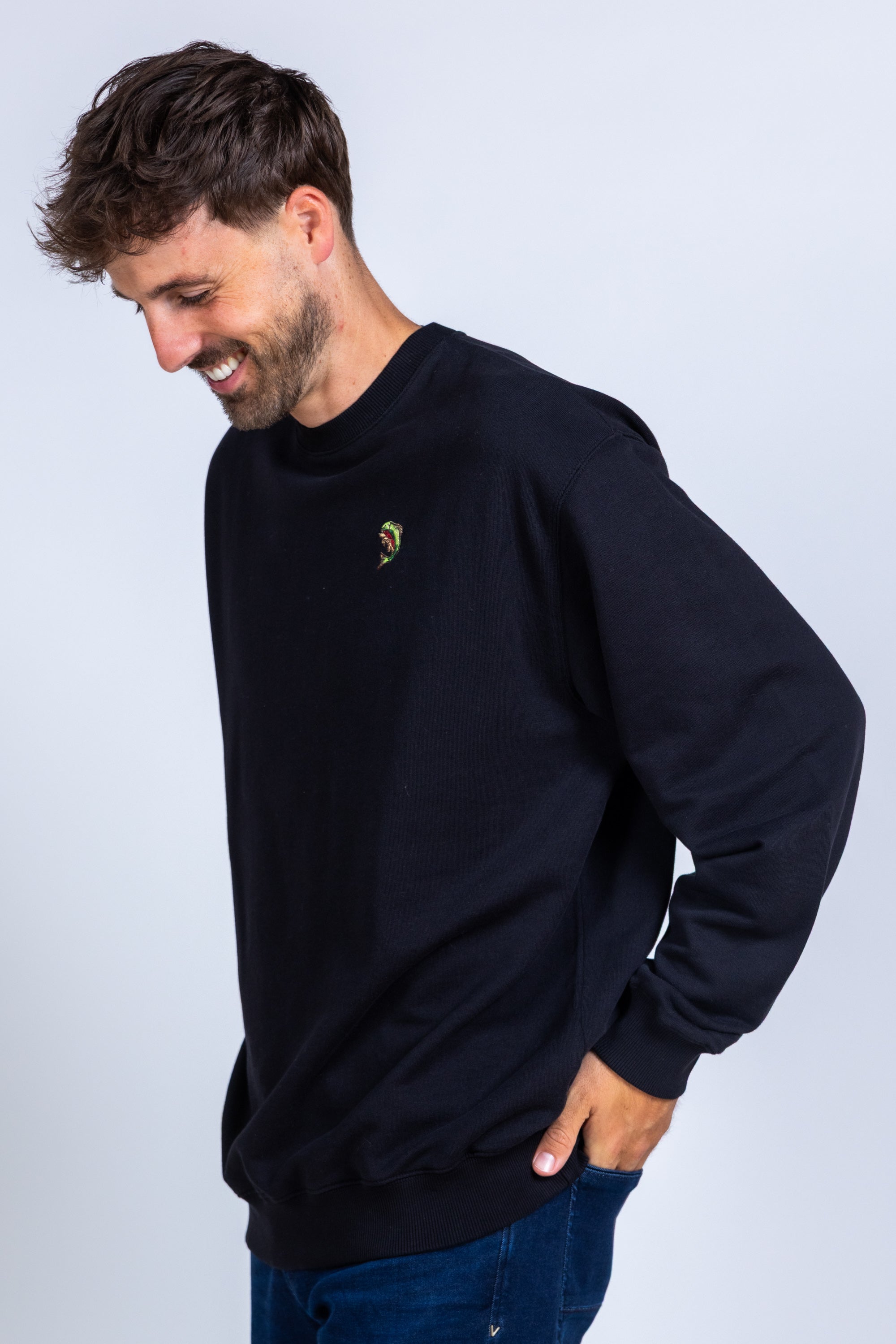 Sweater met ronde hals - Zwart