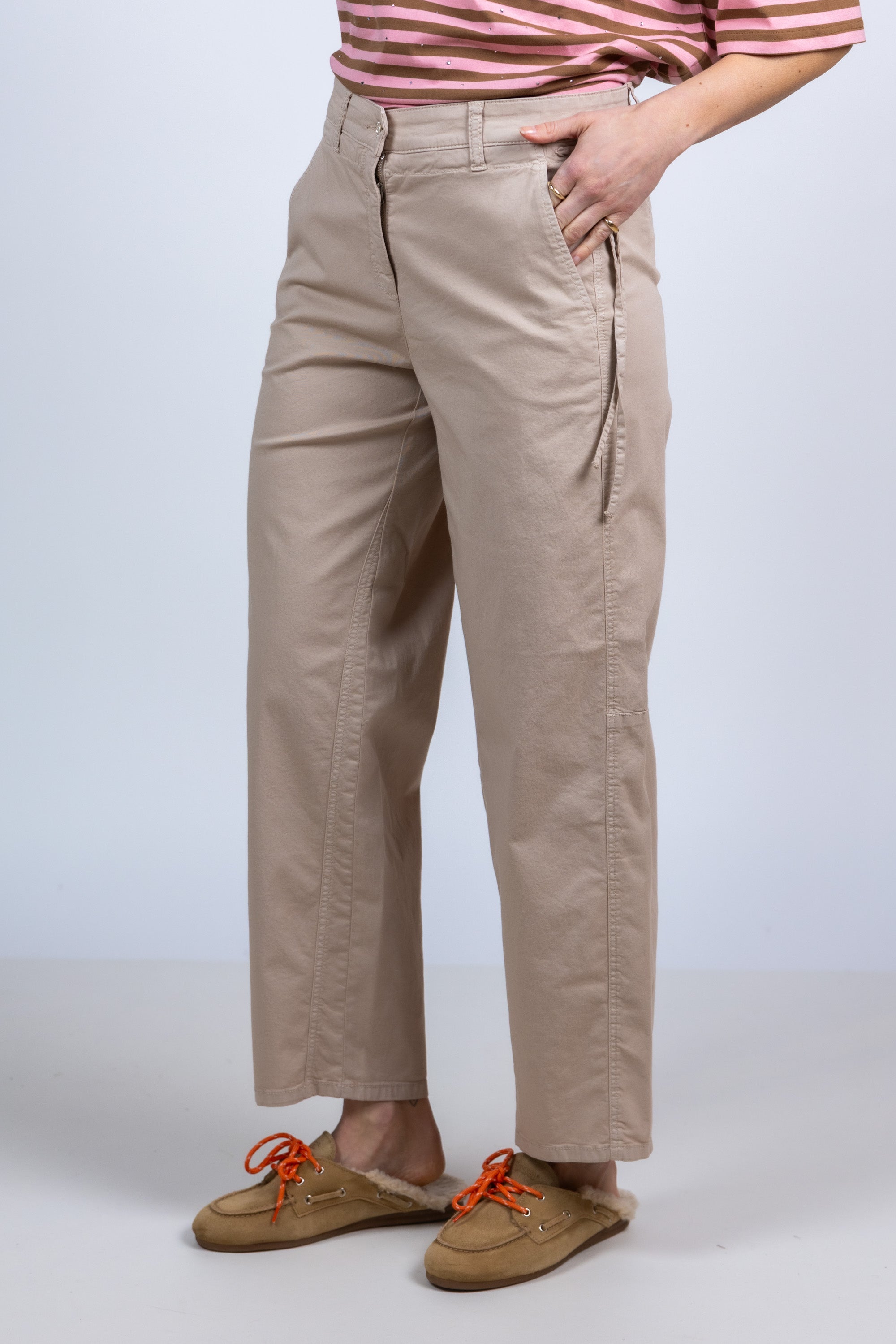 Broek met rechte pijpen - Zand