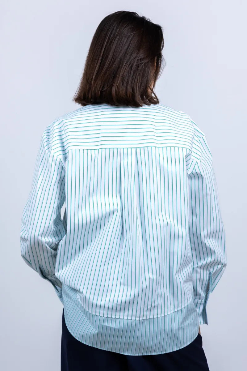 MARCCAIN SPORT MARCCAIN SPORT AS.51.11 W15 MARCCAIN SPORT AS.51.11 W15 Shirt met strepen - Flessegroen