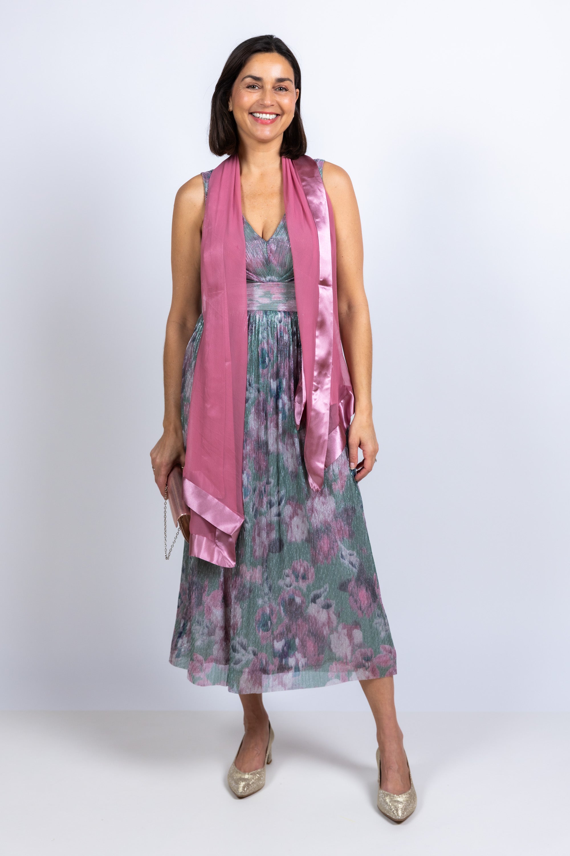 Jurk met bloemenprint - Mint
