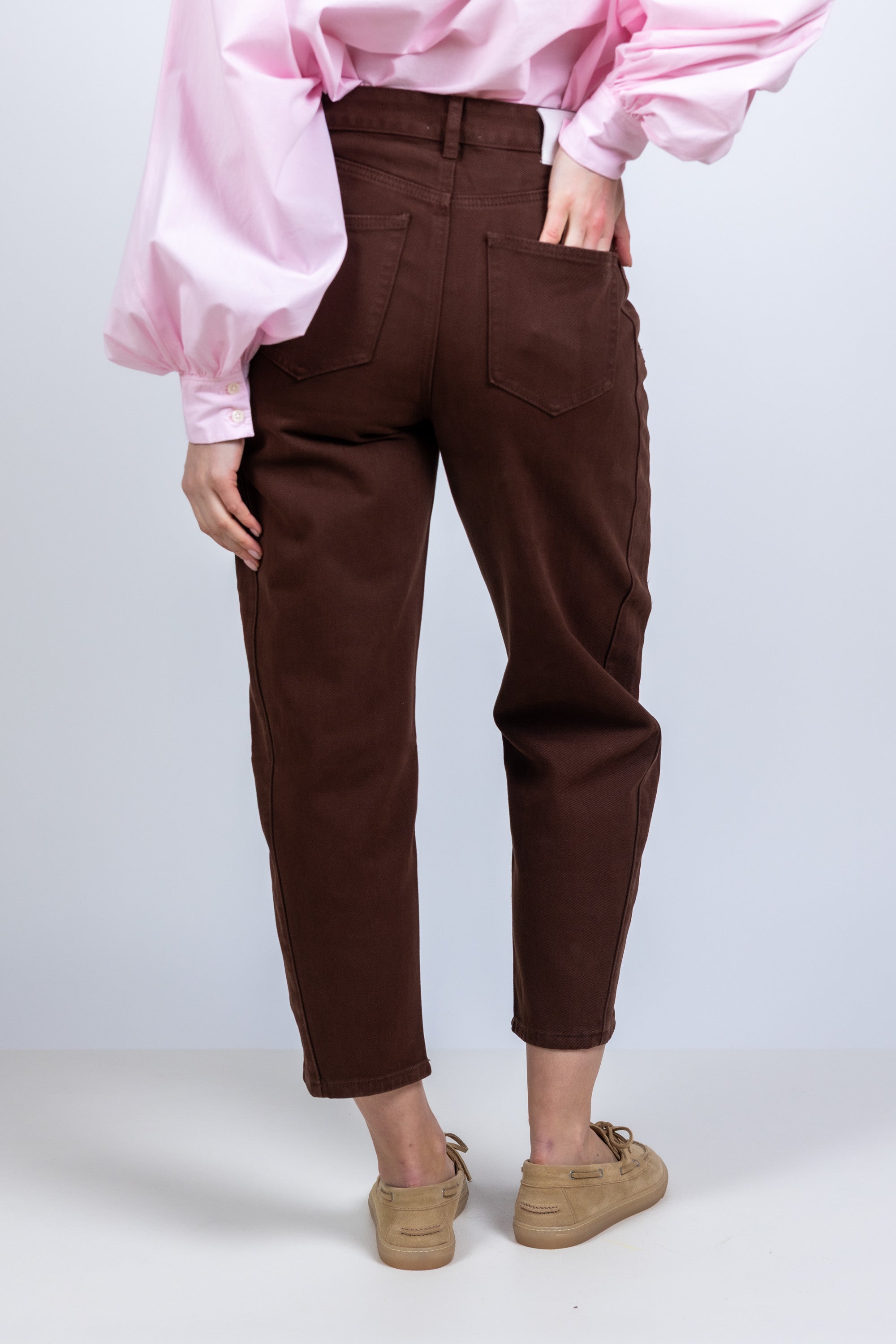Broek met rechte pijpen - Bruin