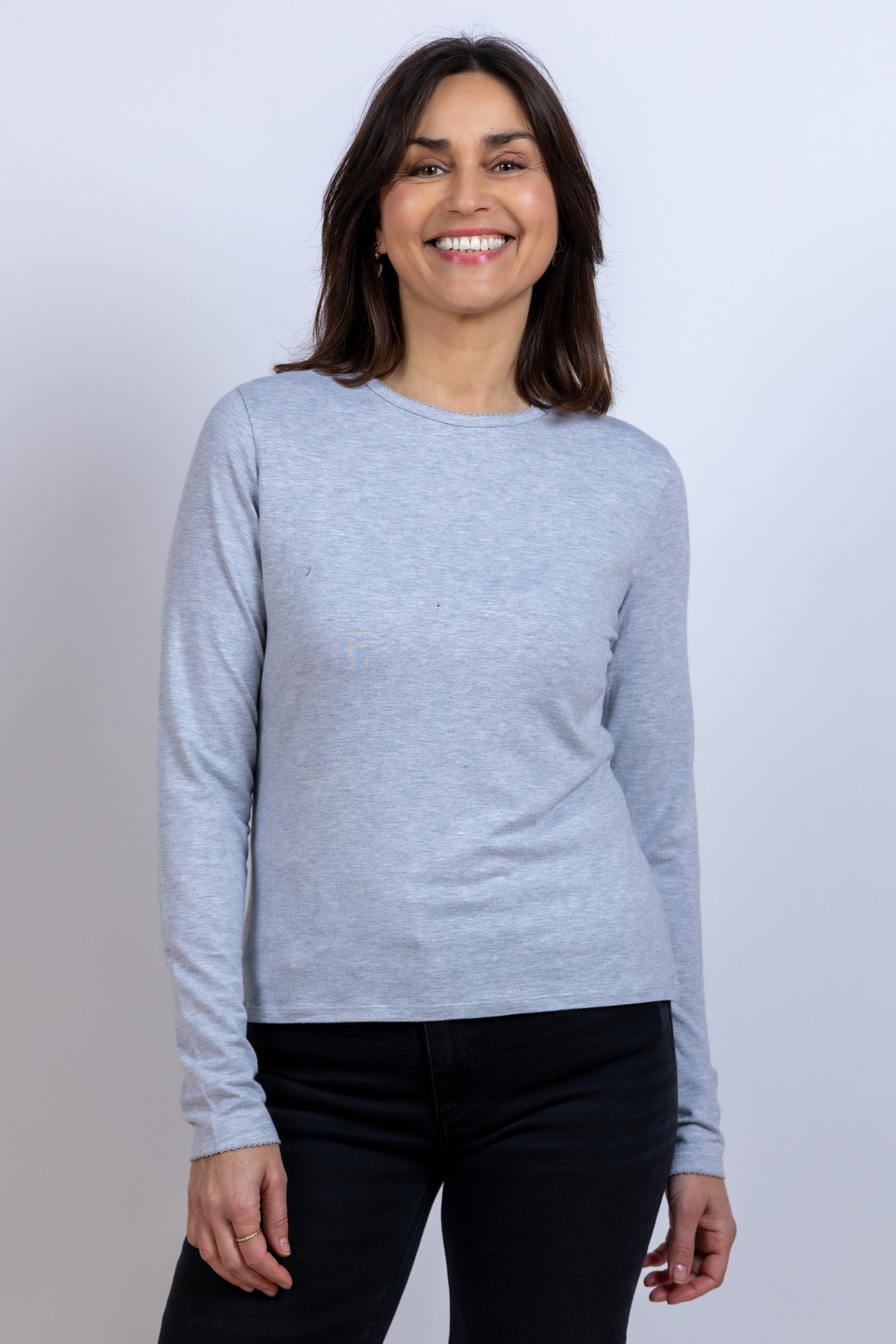 T-shirt met lange mouwen - Lichtgrijs