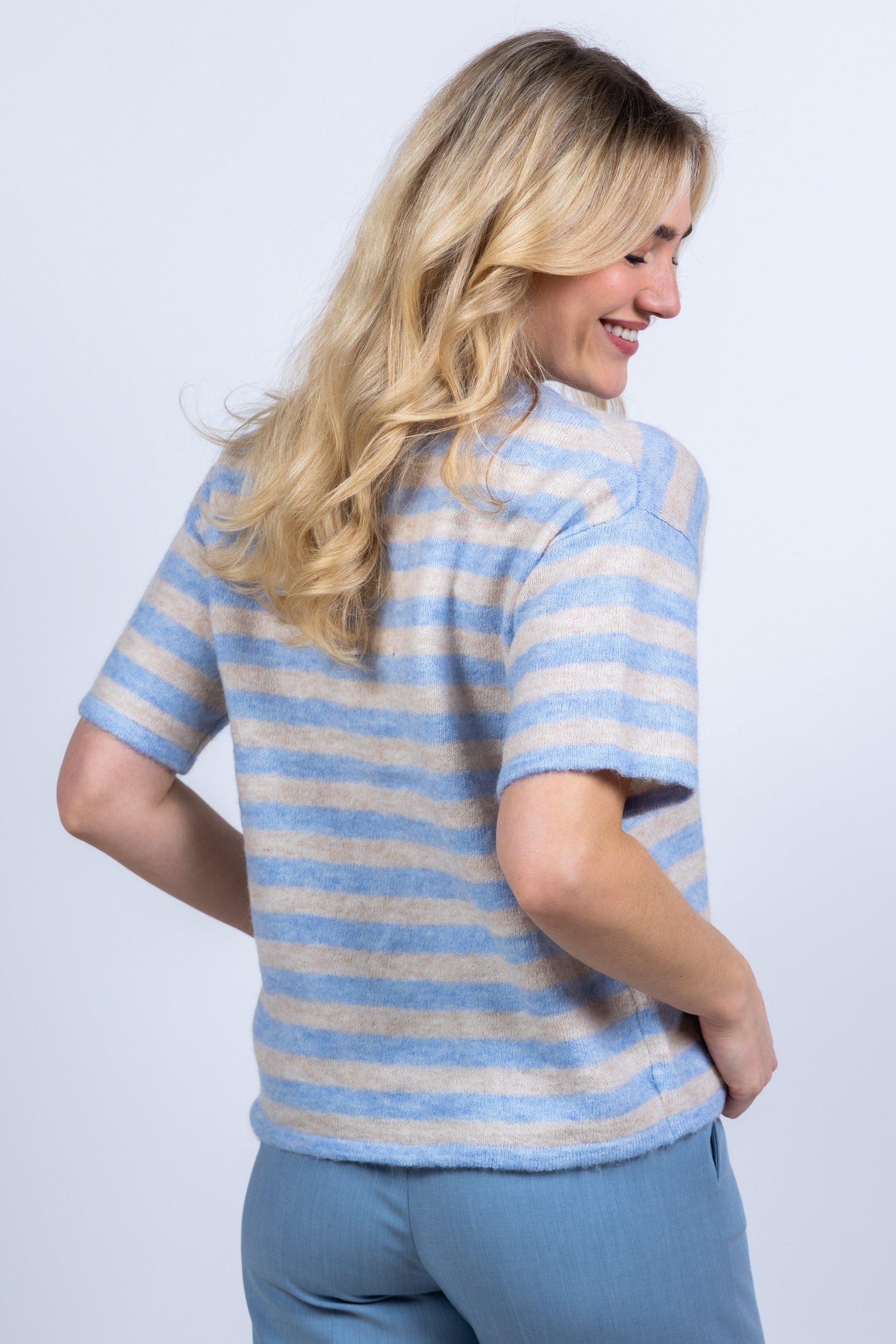 Trui met strepen - Bleu