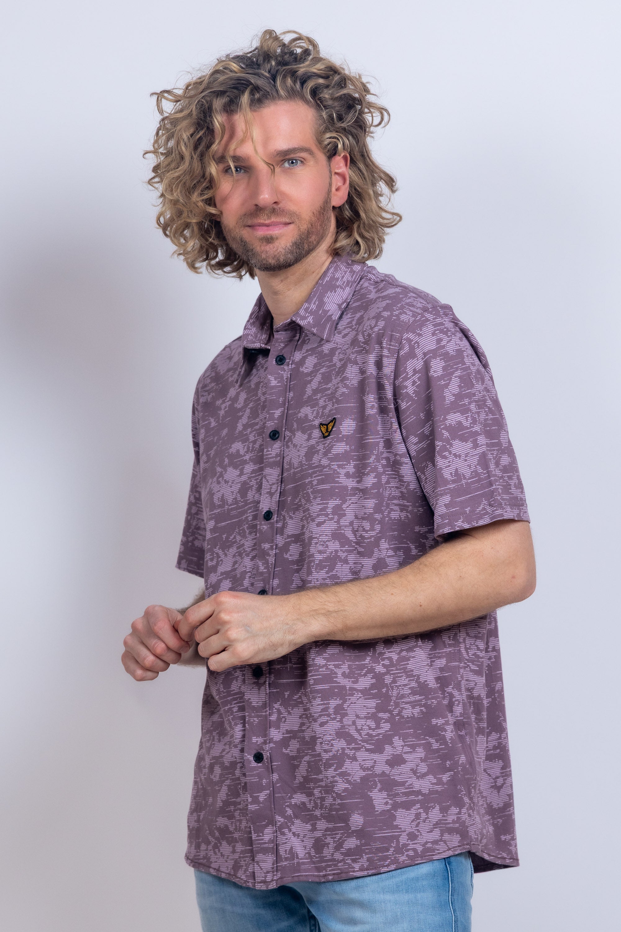 Shirt met print - Aubergine/plum
