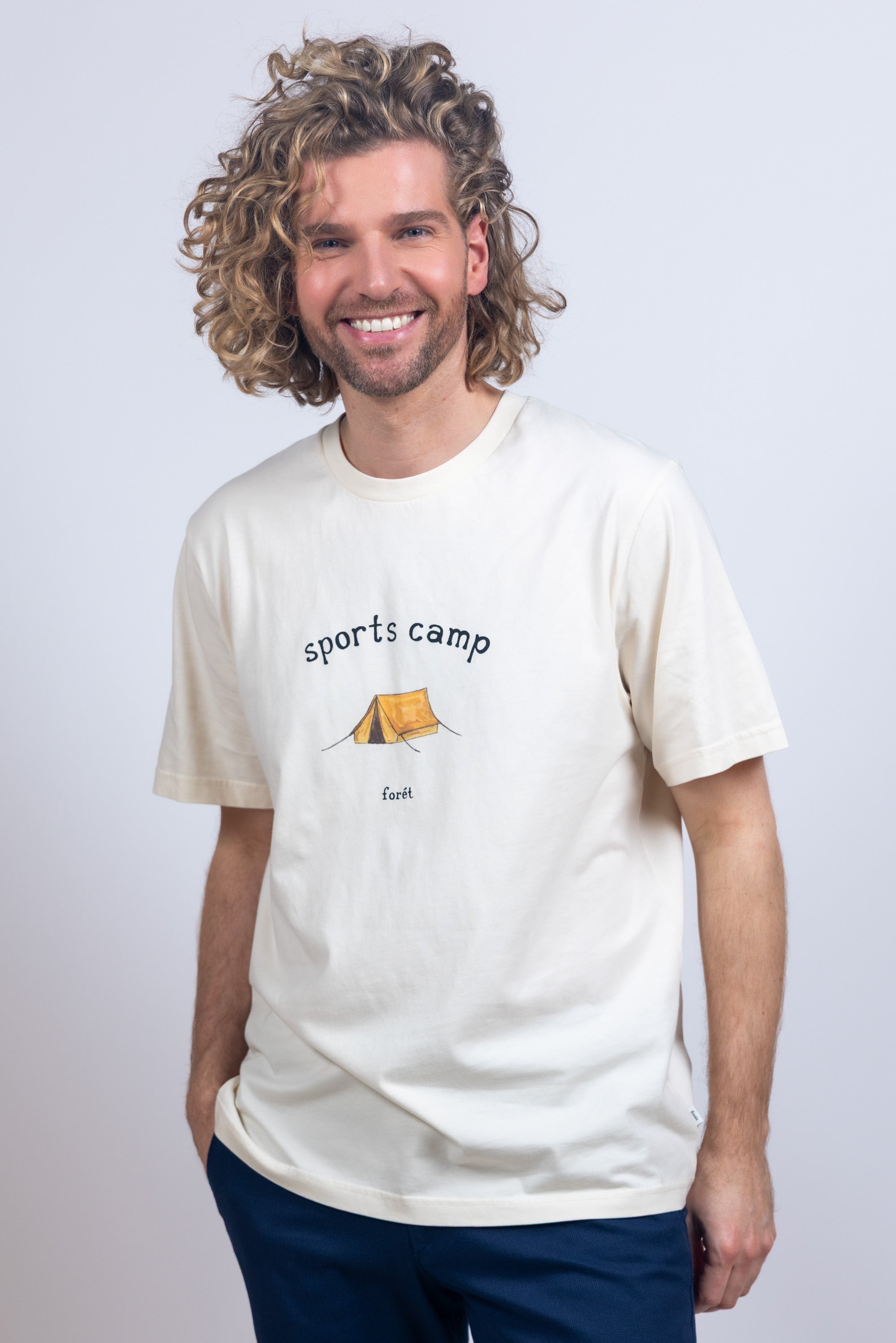 T-shirt met print - Ecru