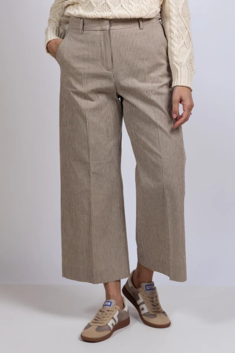WEEKEND BY MAX MARA WEEKEND BY MAX MARA MARINA Wijde broek met strepen - Zand