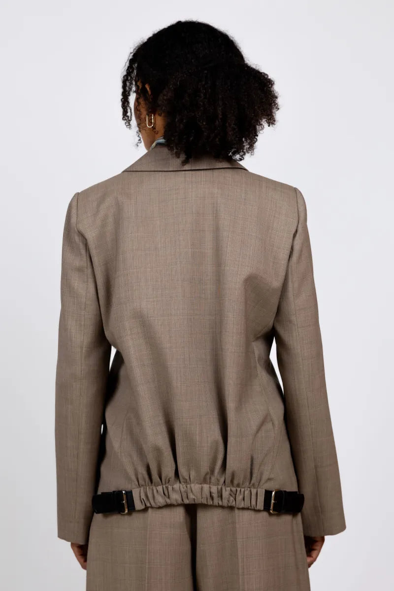 SEMICOUTURE SEMICOUTURE Y6WM04 Blazer met ruitdessin - Taupe