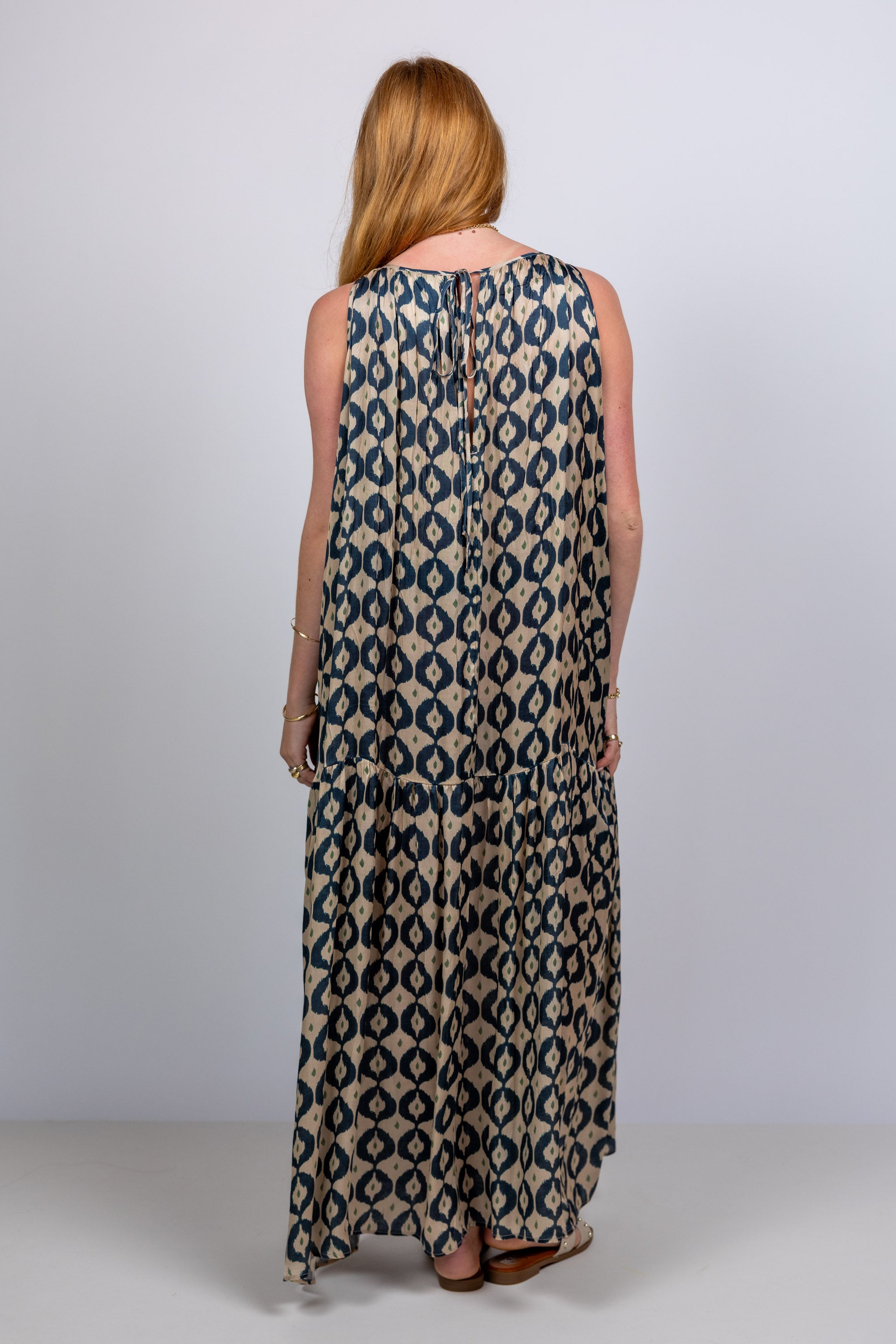 Maxi jurk met print - Beige