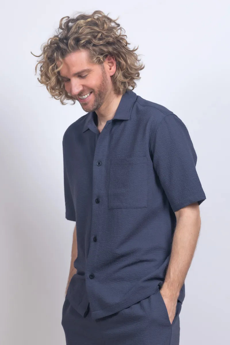 GENTI GENTI S4197-2001 GENTI S4197-2001 Shirt met knopen - Antraciet