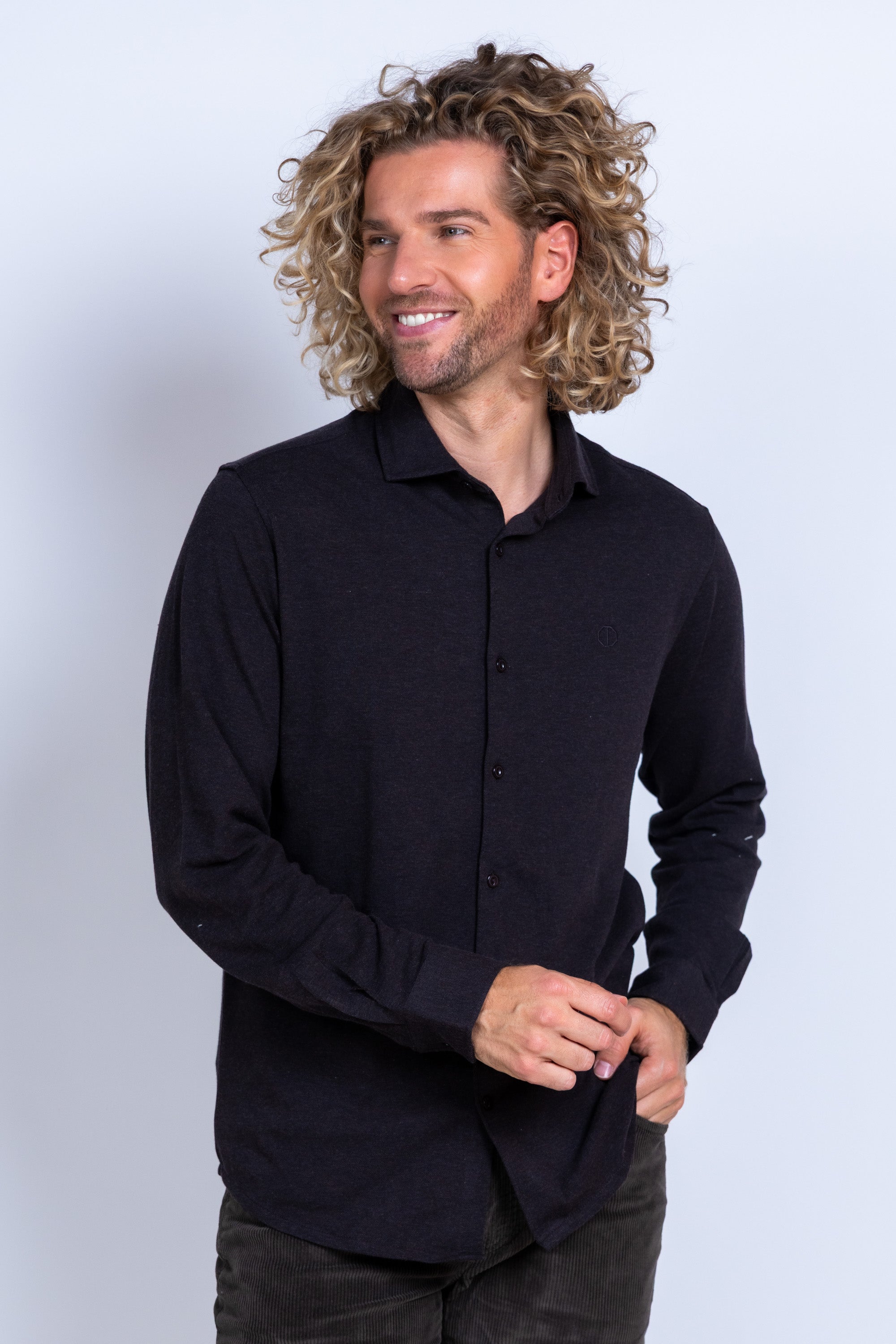 Shirt met knopen - Bruin