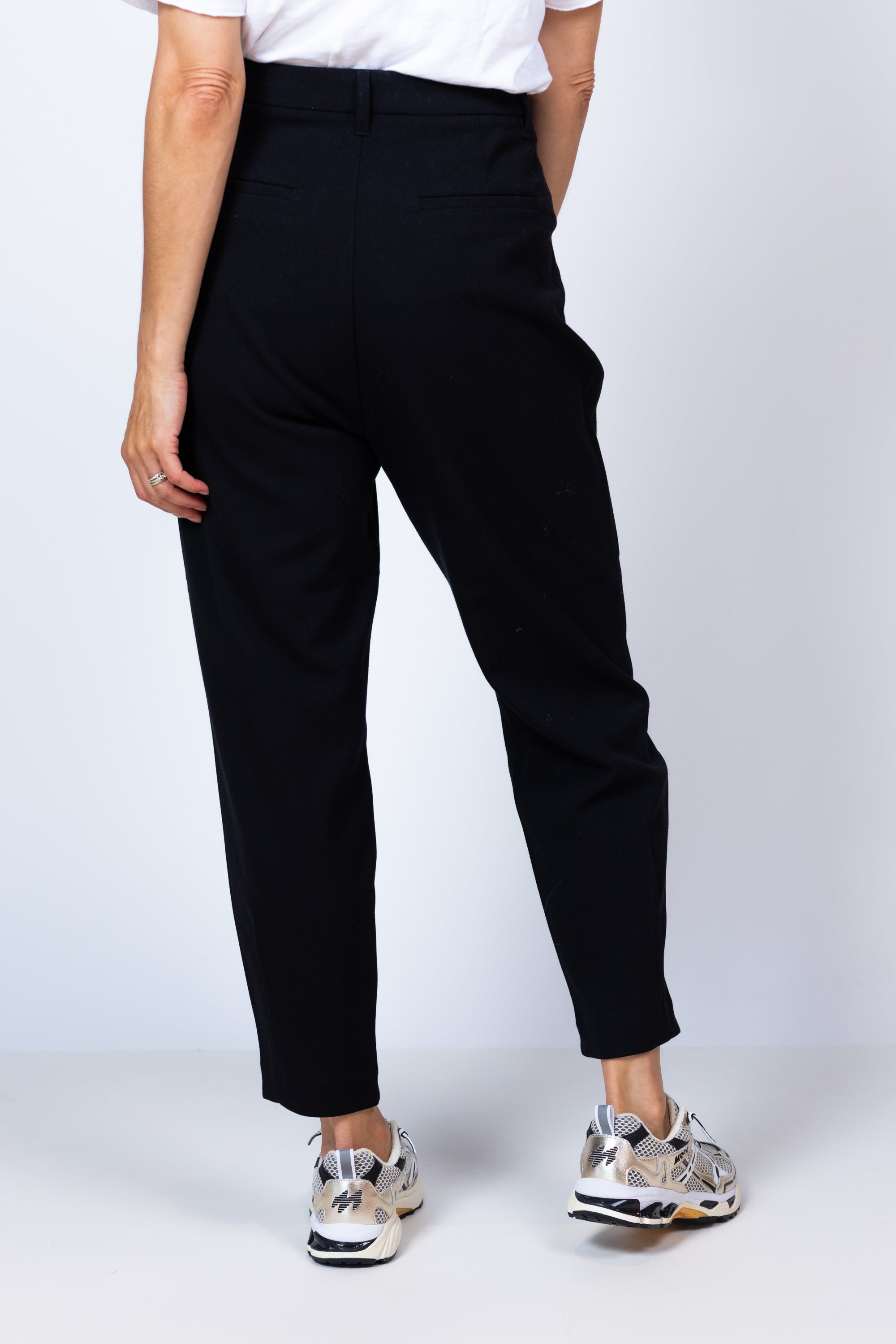 Broek met plooien - Zwart
