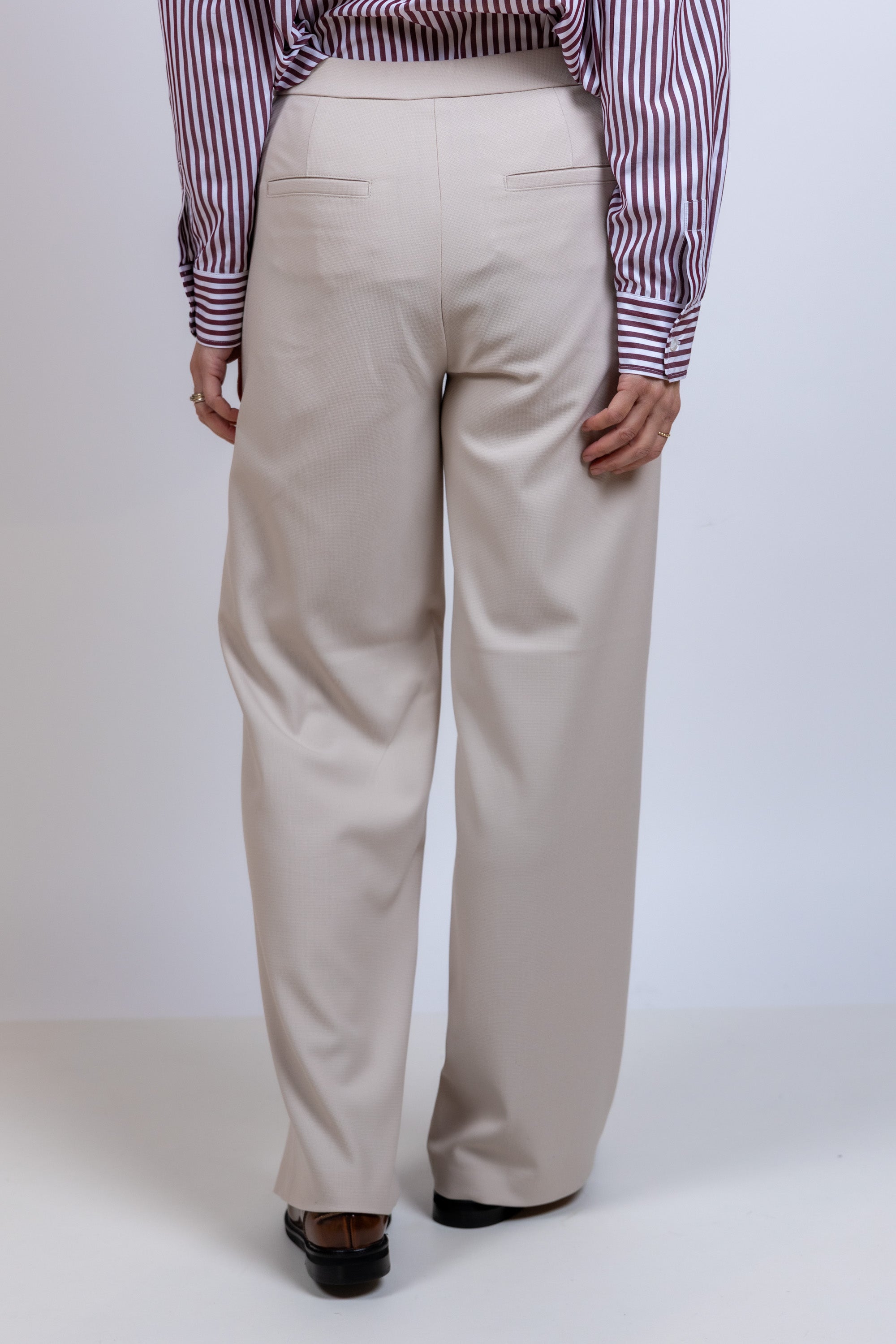Broek met rechte pijpen - Beige