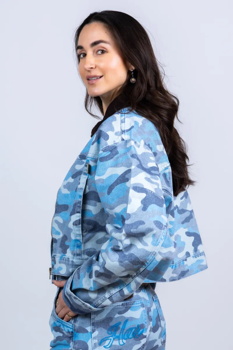 HARPER & YVE HARPER & YVE SS6D201 Jasje met camouflageprint - Bleu