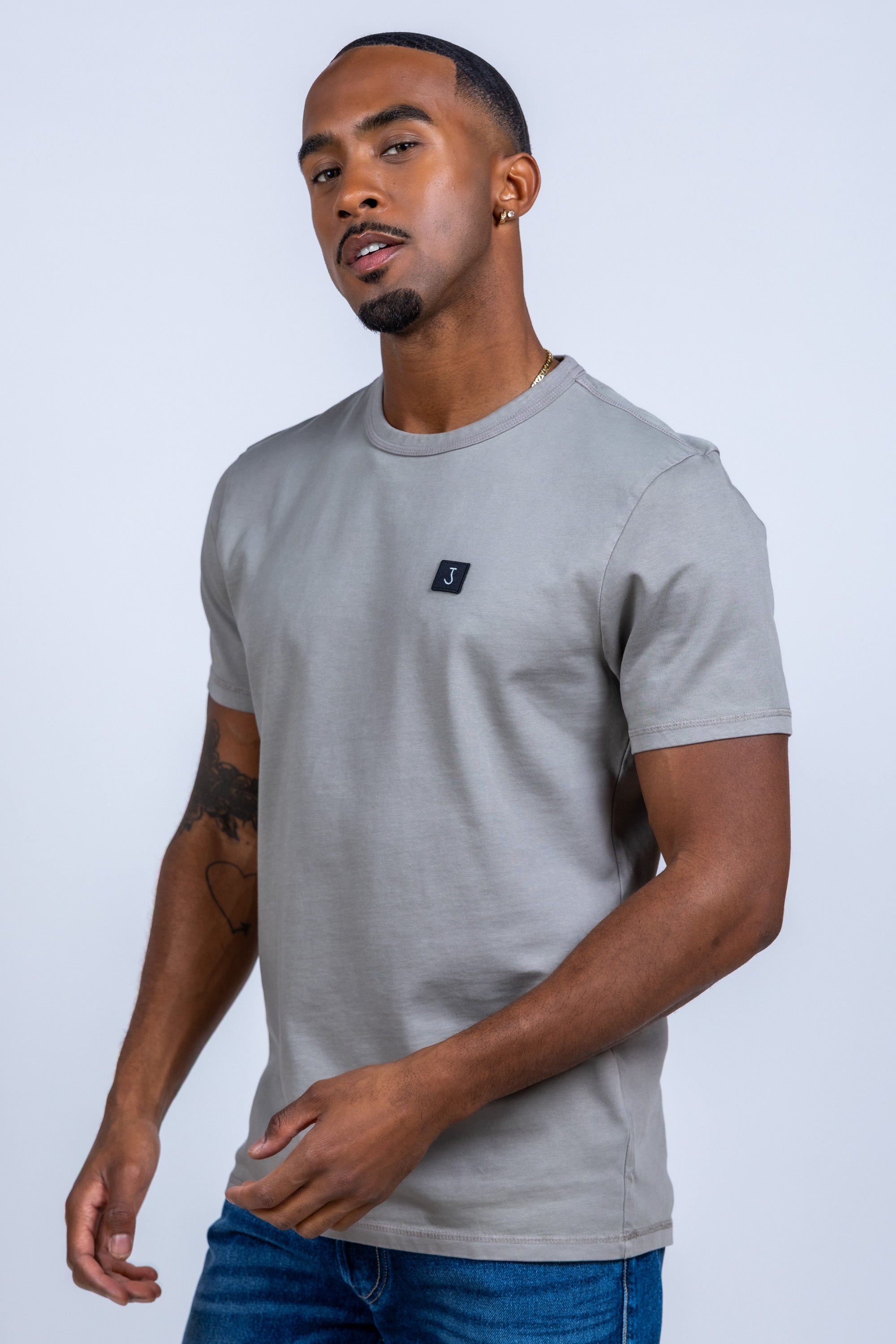 T-shirt met logo - Khaki