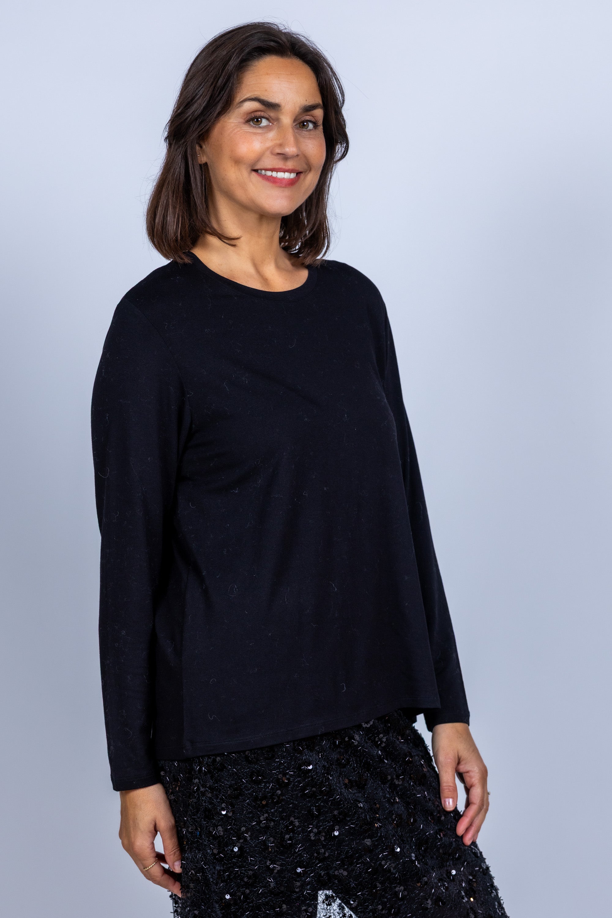 Trui met ronde hals - Zwart