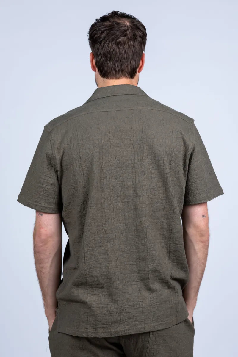 BUTCHER OF BLUE BUTCHER OF BLUE M2516059 Shirt met korte mouwen - Bronsgroen