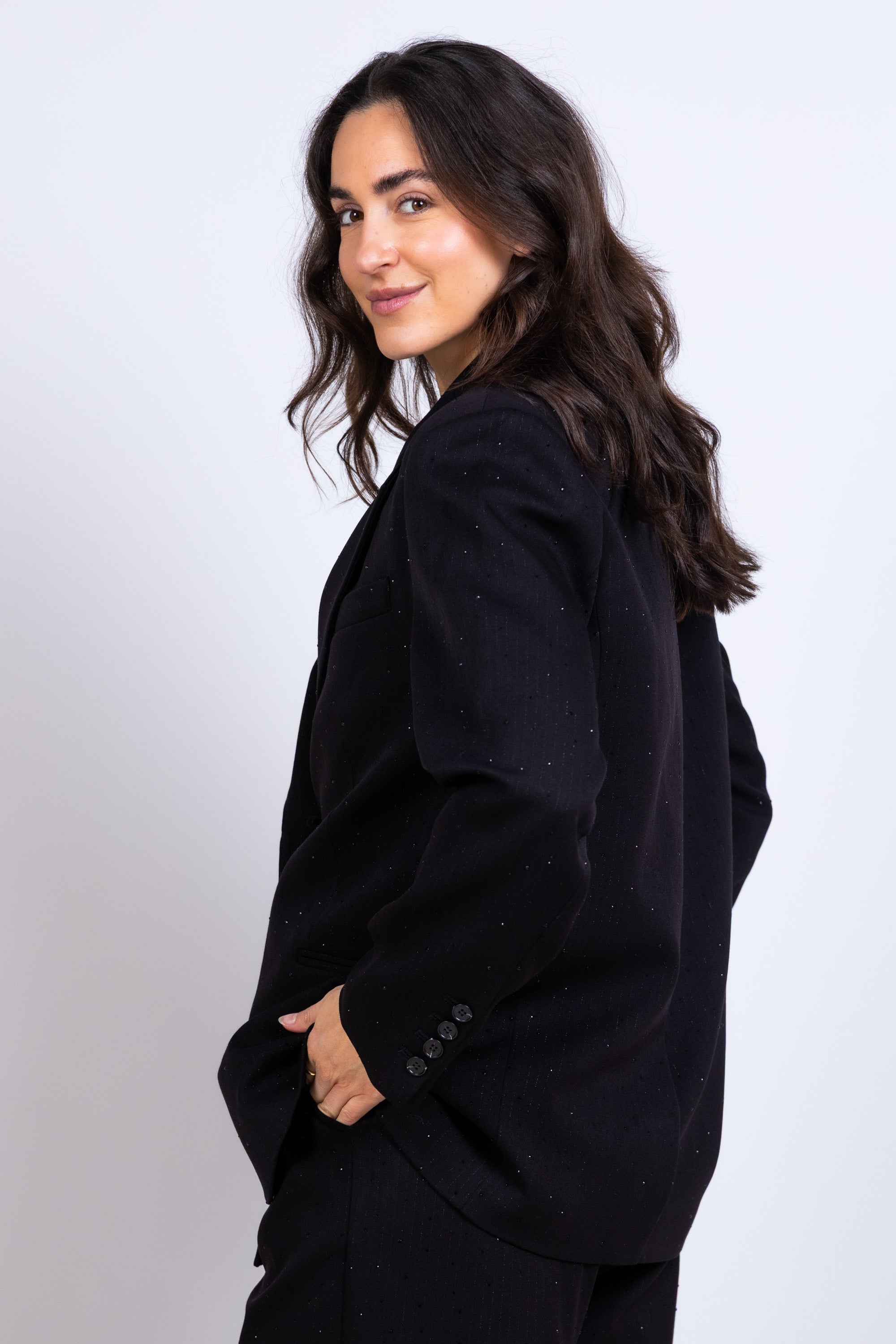 Blazer met knopen - Zwart