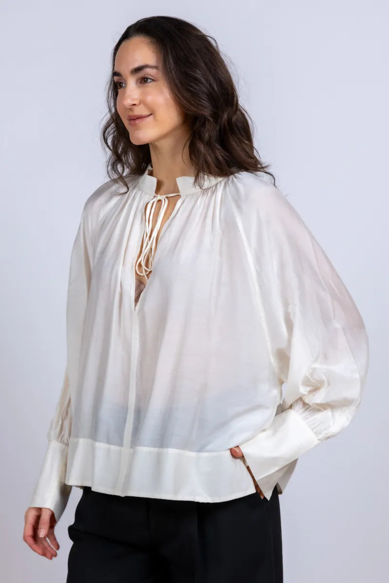 MUNTHE MUNTHE ROSEBERGER Blouse met strik - Ecru