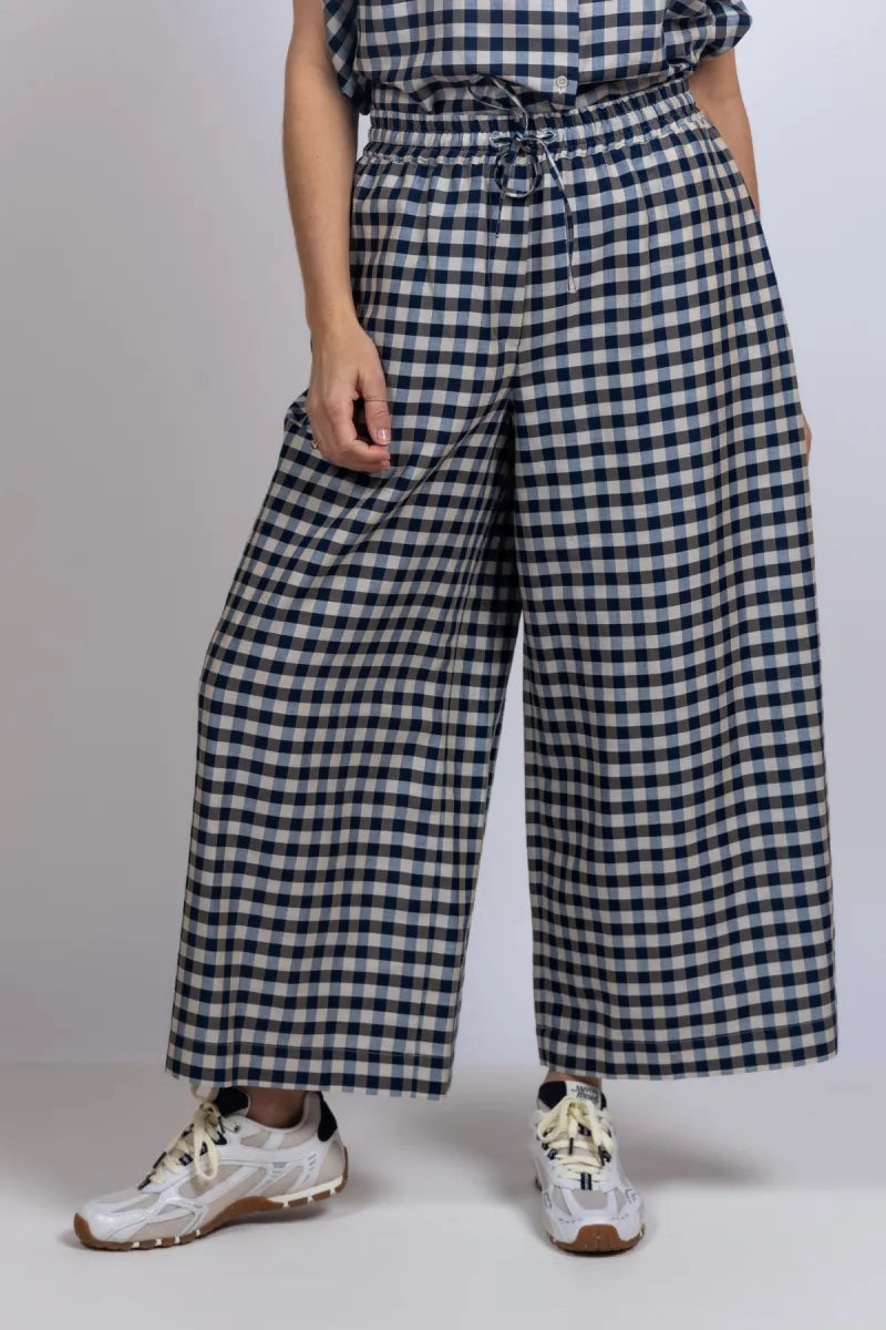 WEEKEND BY MAX MARA WEEKEND BY MAX MARA DONARE Wijde broek met ruit - Marine