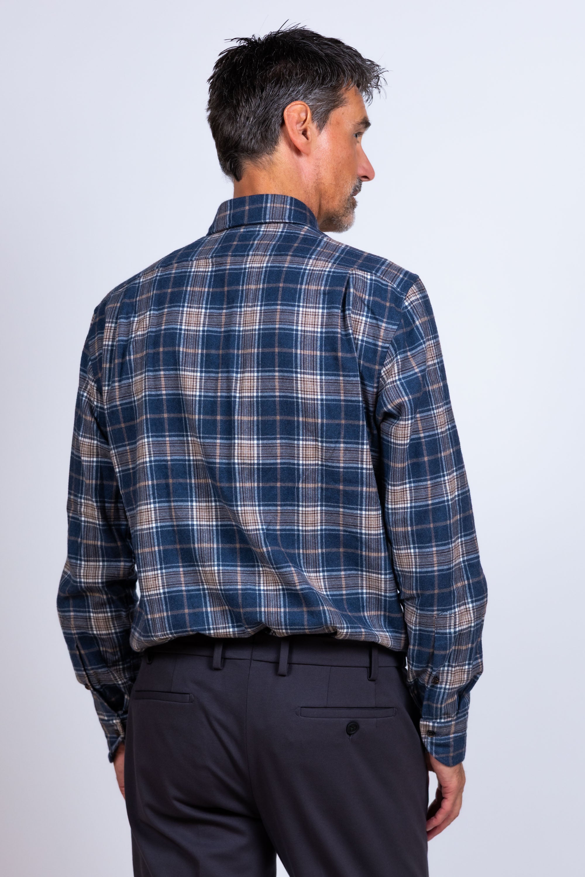 Overhemd met ruiten - Marine