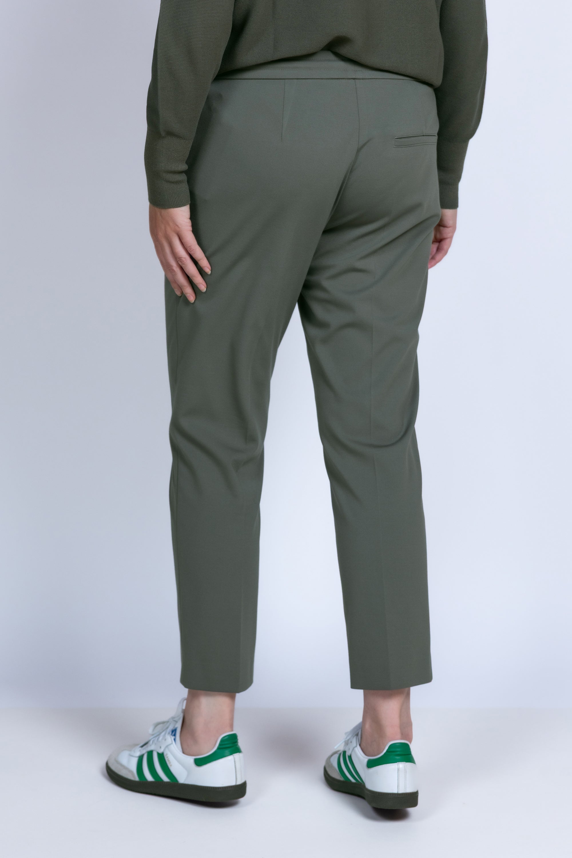 Broek met tailleband - Olijfgroen