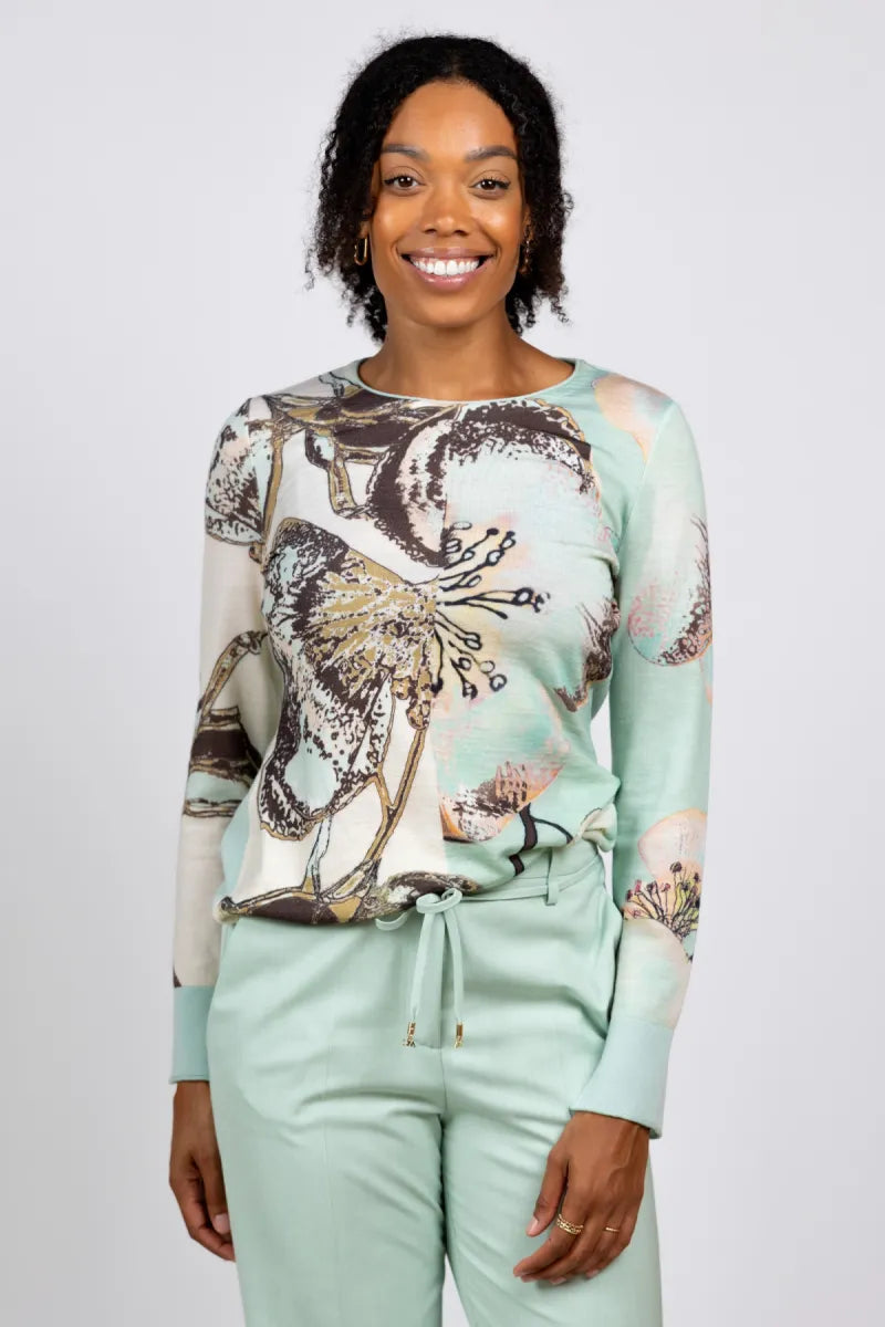 MARCCAIN COLLECTIE MARCCAIN COLLECTIE BC.41.08 M25 Trui met print - Mint